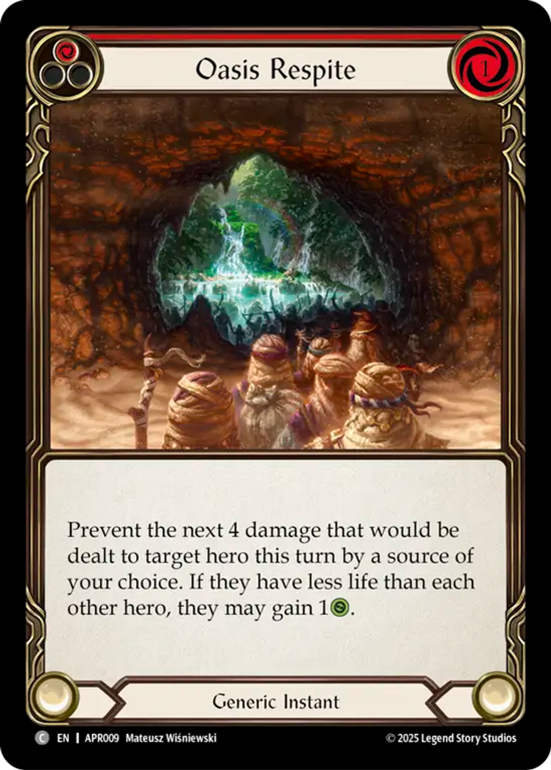 Oasis Respite (Red) — Armory Deck Legends - Prism Sculptor of Arc Light — Flesh and Blood