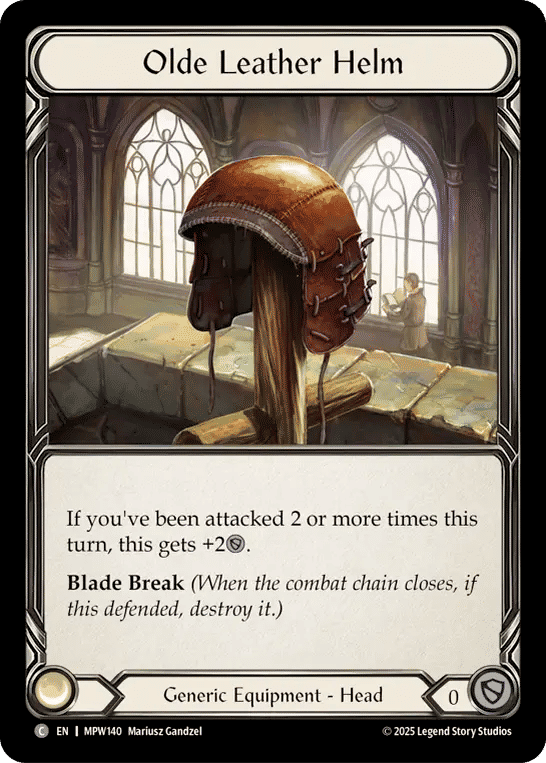 Olde Leather Helm — Mastery Pack Warrior — Flesh and Blood
