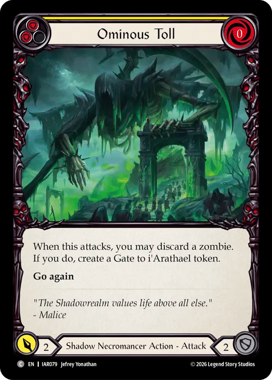 Ominous Toll (Yellow) — Usurp the Shadow Throne — Flesh and Blood