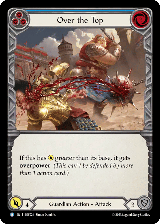Over the Top (Blue) — Betsy - Heavy Hitters Blitz Deck — Flesh and Blood