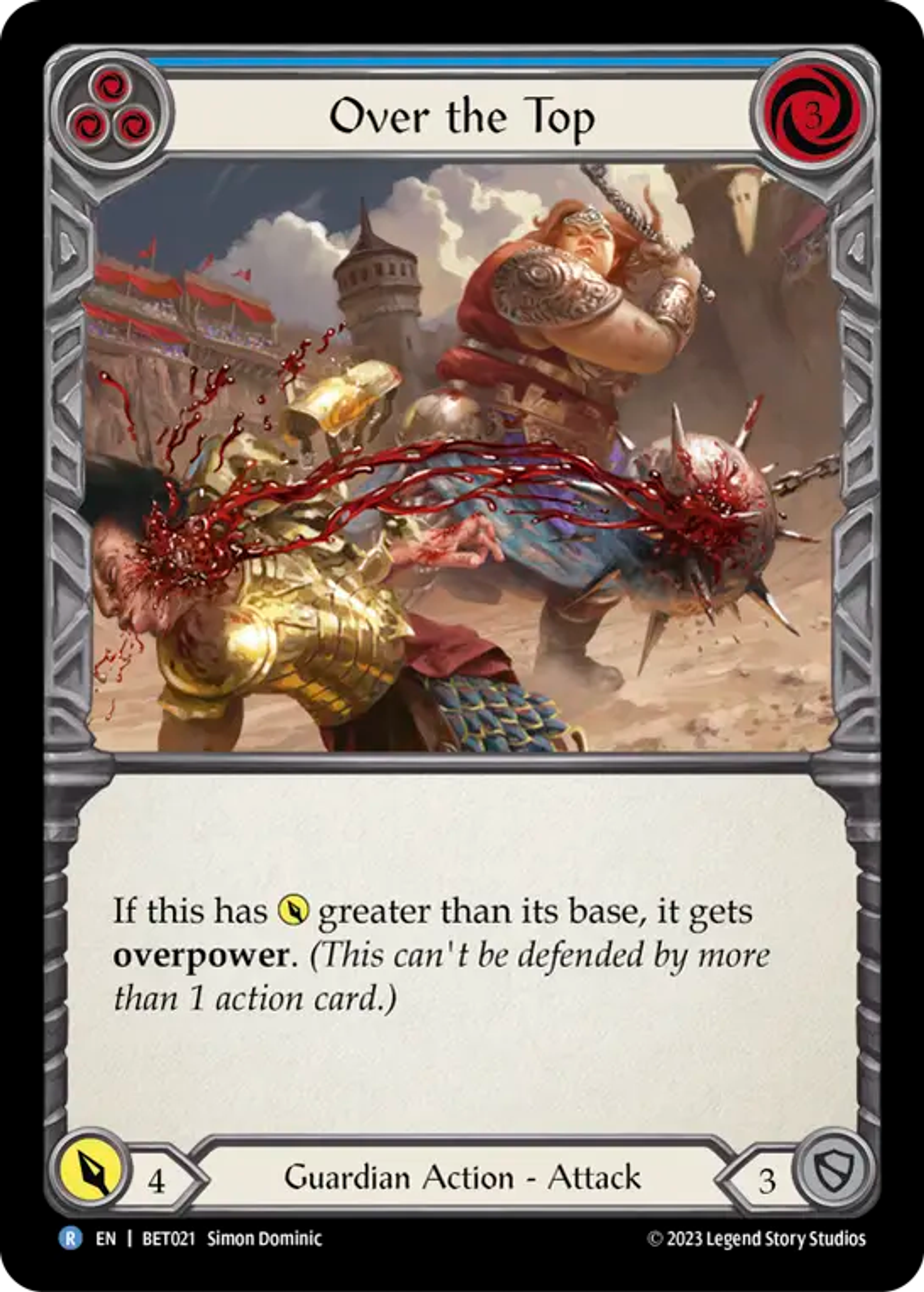 Over the Top (Blue) — Betsy - Heavy Hitters Blitz Deck — Flesh and Blood