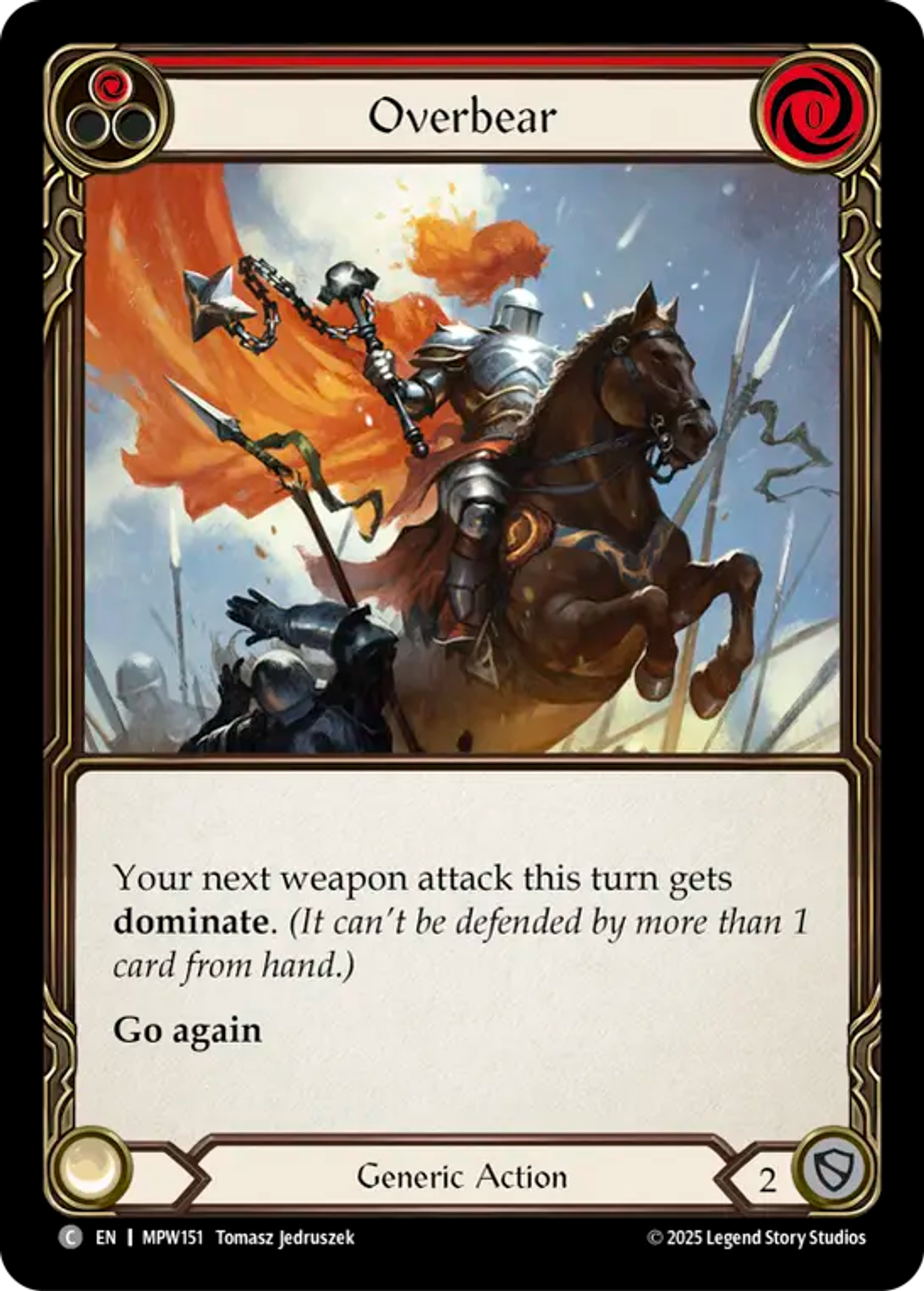 Overbear (Red) — Mastery Pack Warrior — Flesh and Blood