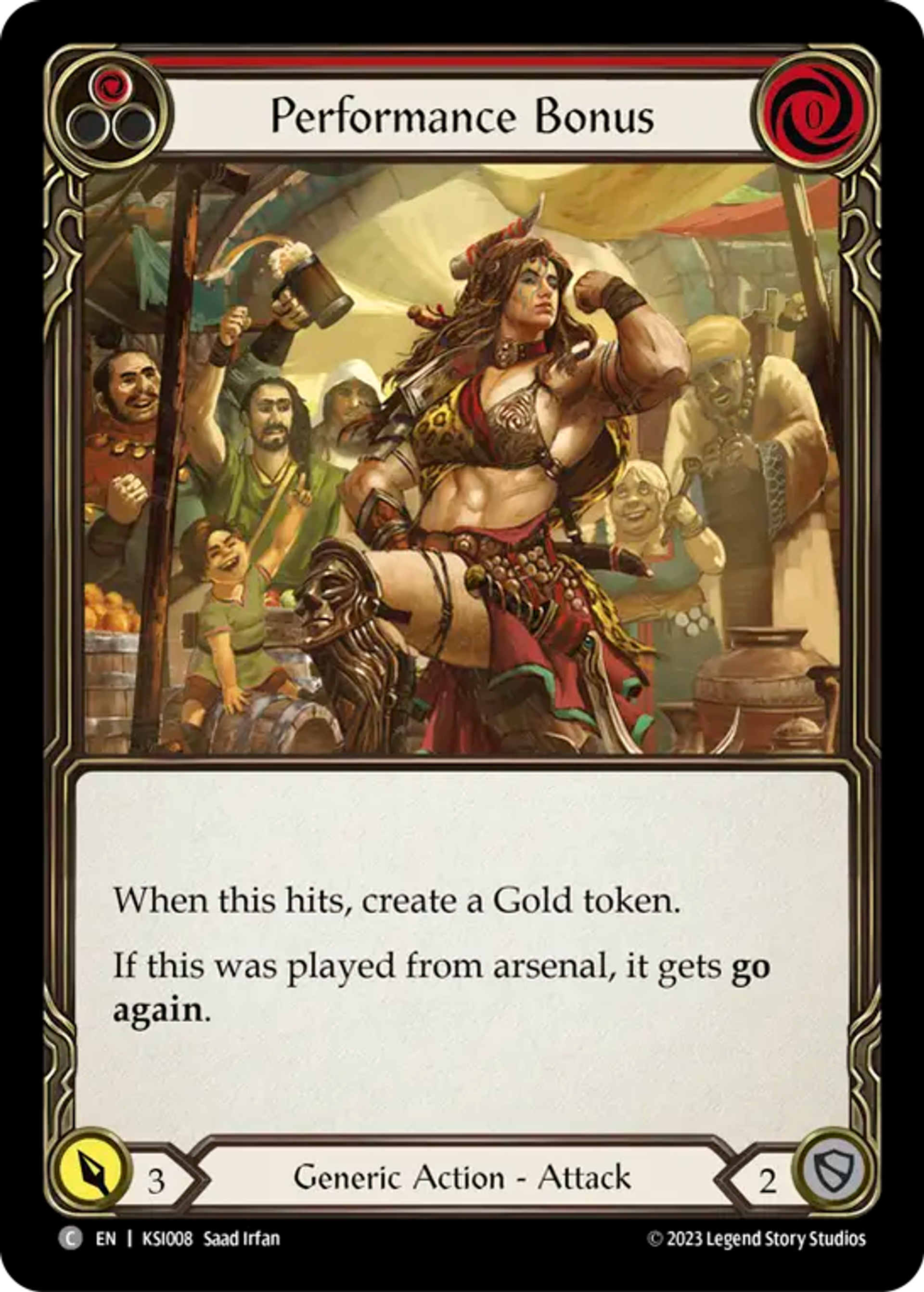 Performance Bonus (Red) — Kassai - Heavy Hitters Blitz Deck — Flesh and Blood