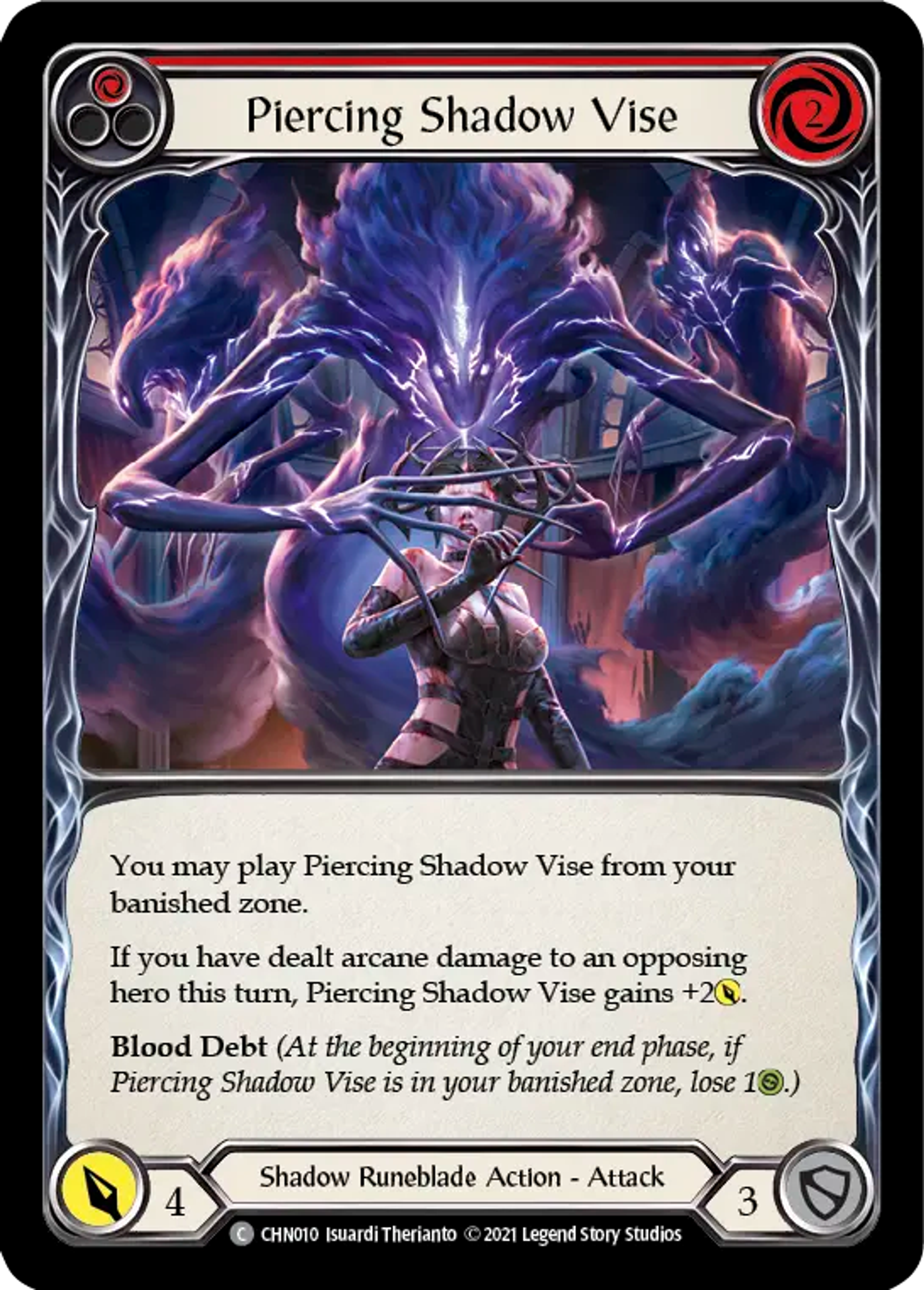 Piercing Shadow Vise (Red) — Chane - Blitz Deck — Flesh and Blood