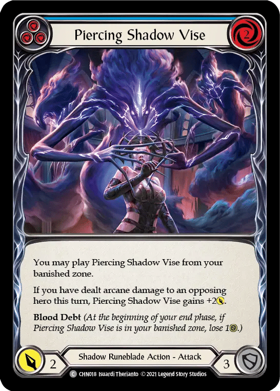 Piercing Shadow Vise (Blue) — Chane - Blitz Deck — Flesh and Blood