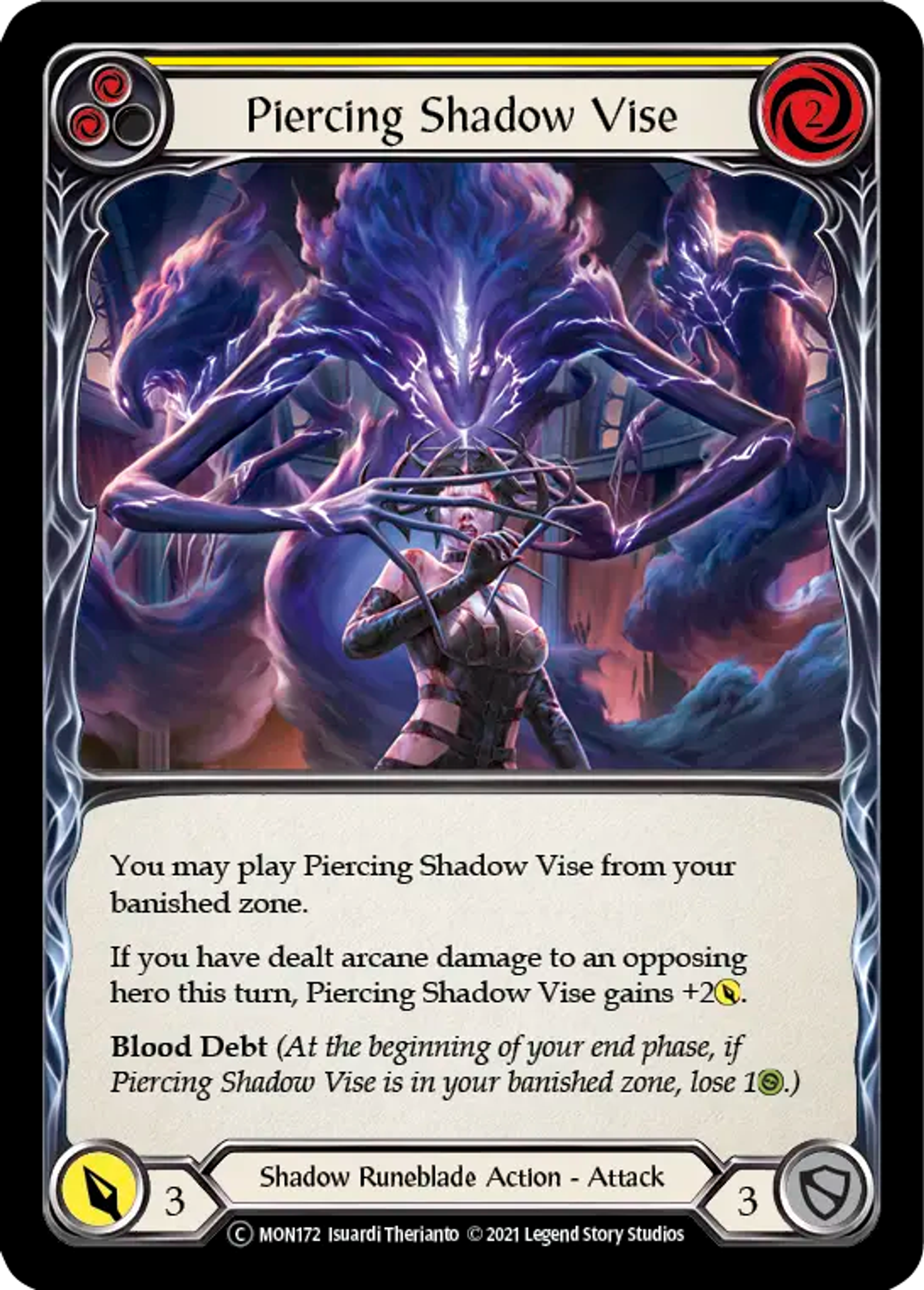 Piercing Shadow Vise (Yellow) — Monarch - Unlimited — Flesh and Blood