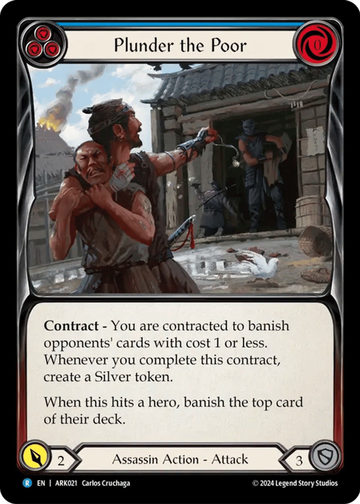 Plunder the Poor (Blue) from The Hunted Blitz Deck - Arakni - Flesh and Blood