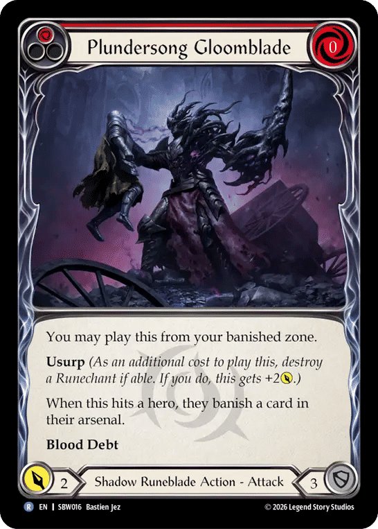 Plundersong Gloomblade (Red) — Silver Age - Viserai, Between Worlds — Flesh and Blood