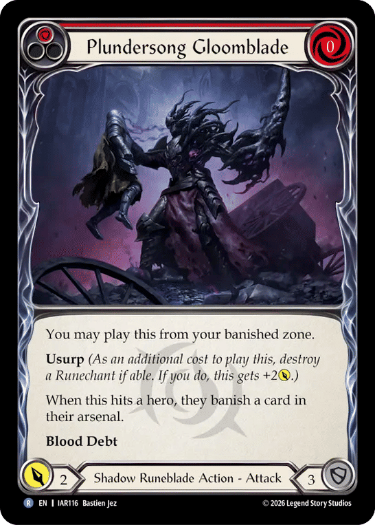 Plundersong Gloomblade (Red) — Usurp the Shadow Throne — Flesh and Blood