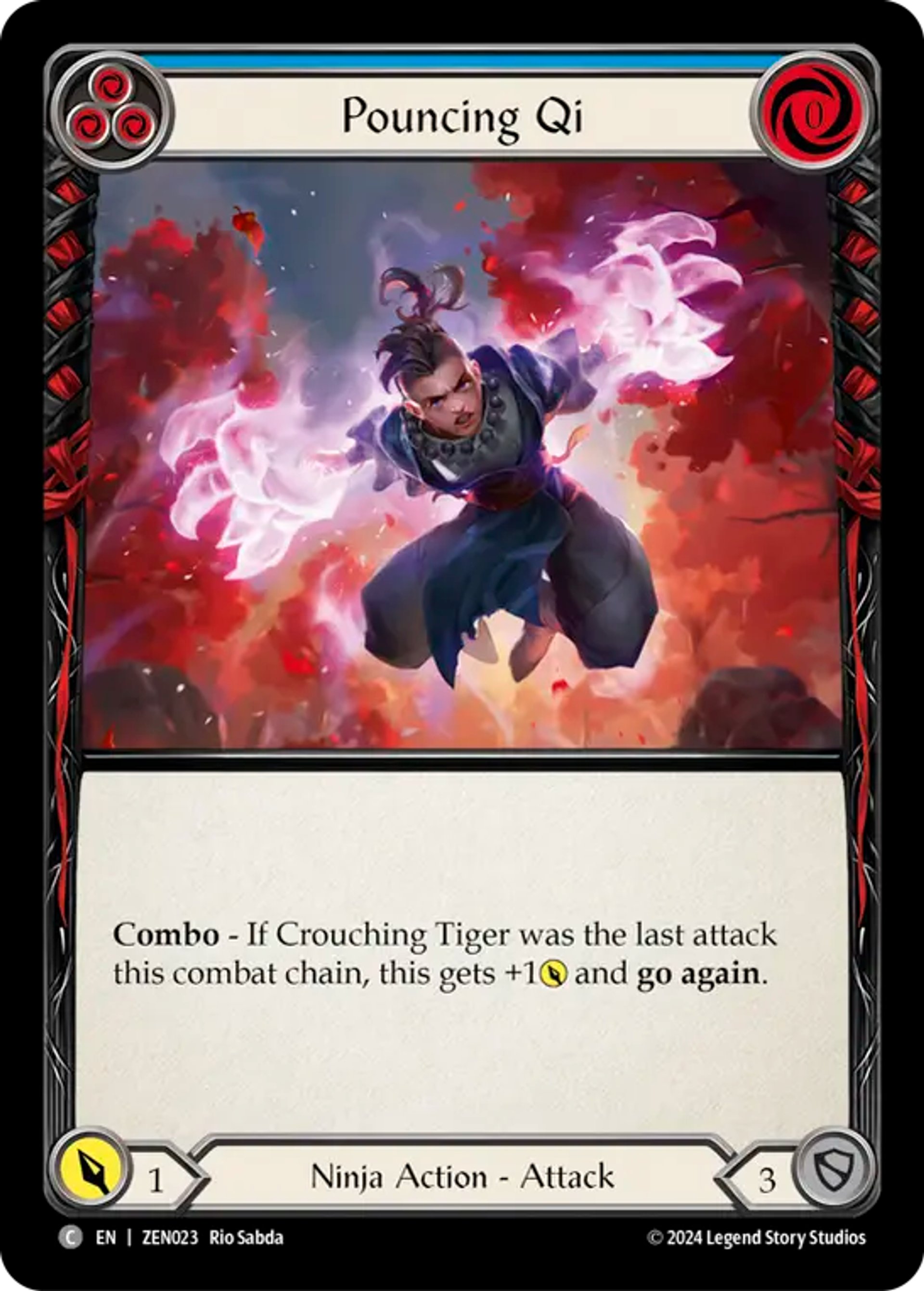 Pouncing Qi (Blue) — Zen - Blitz Deck — Flesh and Blood