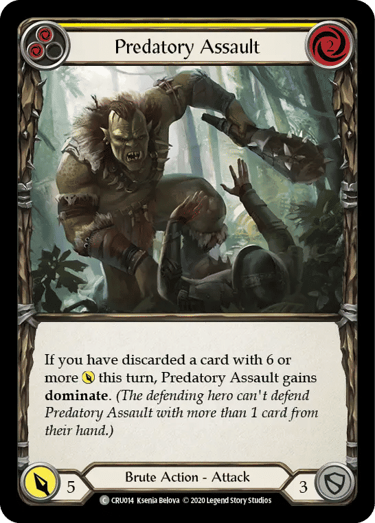 Predatory Assault (Yellow) — Crucible of War — Flesh and Blood