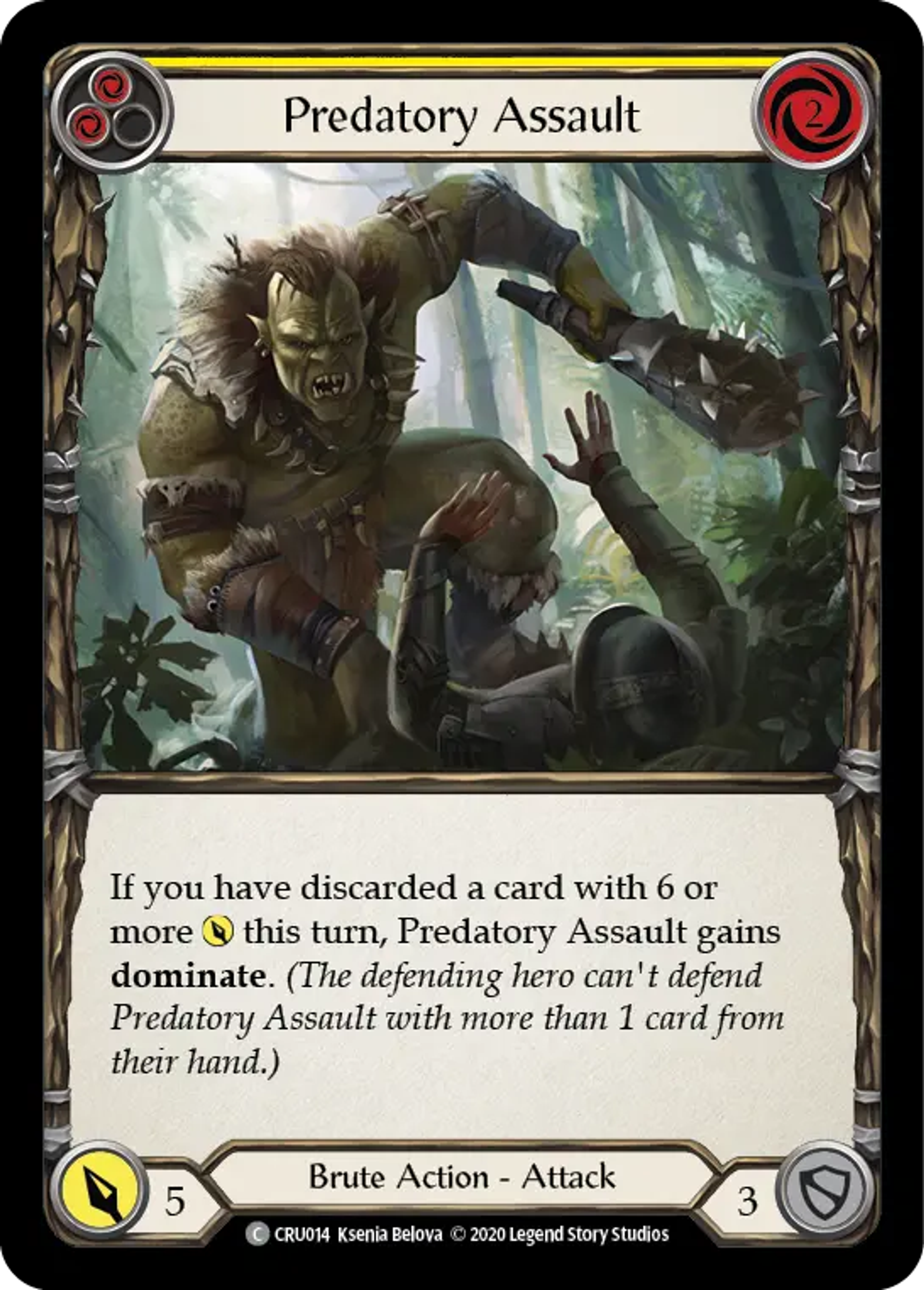 Predatory Assault (Yellow) — Crucible of War — Flesh and Blood
