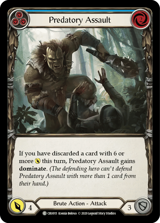 Predatory Assault (Blue) — Crucible of War — Flesh and Blood