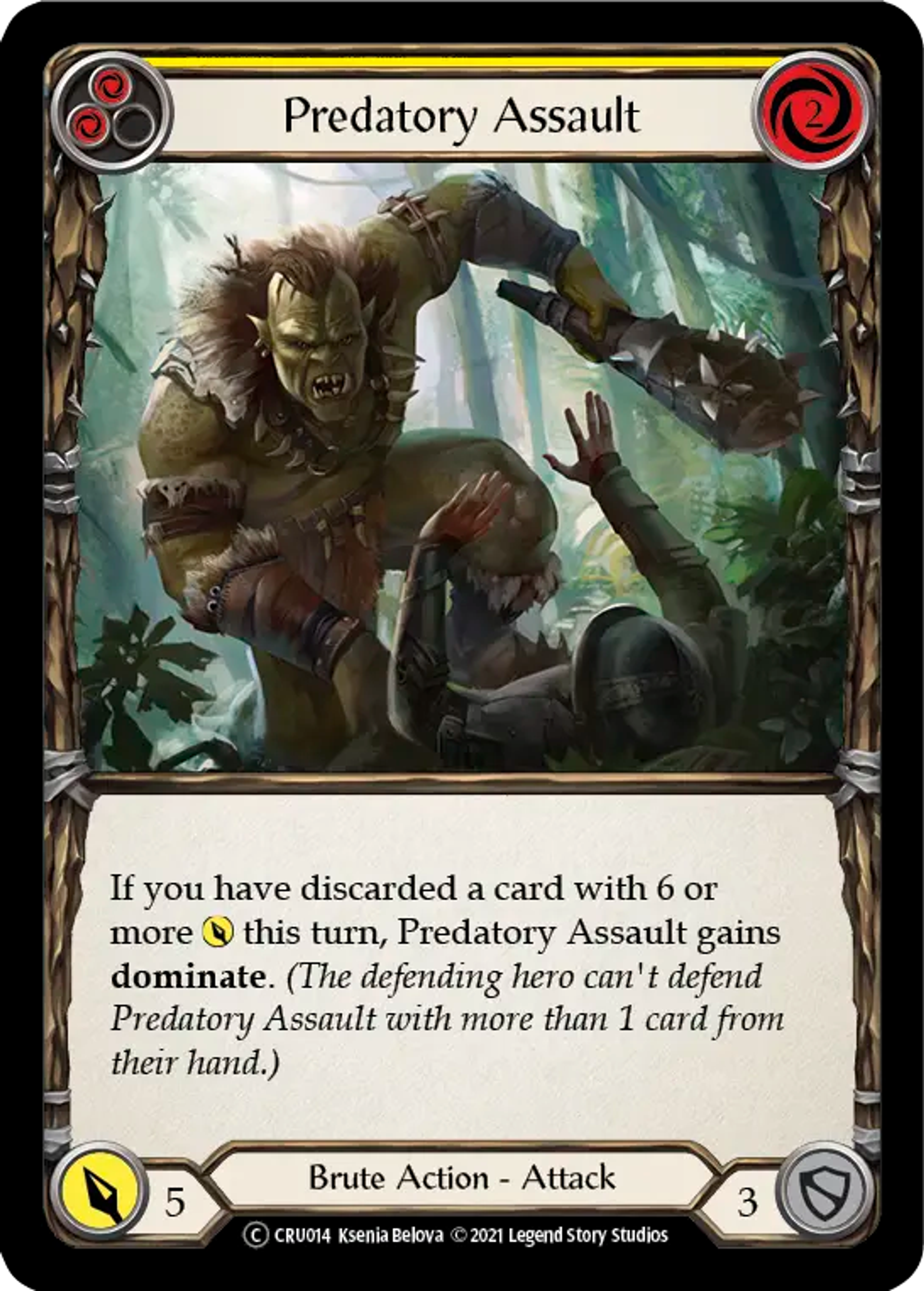 Predatory Assault (Yellow) — Crucible of War - Unlimited — Flesh and Blood