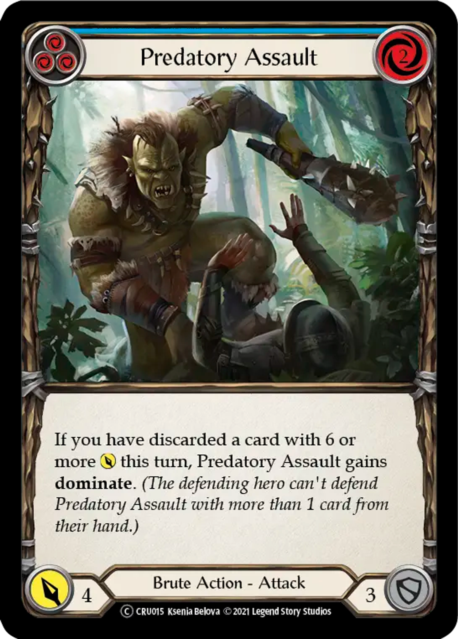Predatory Assault (Blue) — Crucible of War - Unlimited — Flesh and Blood