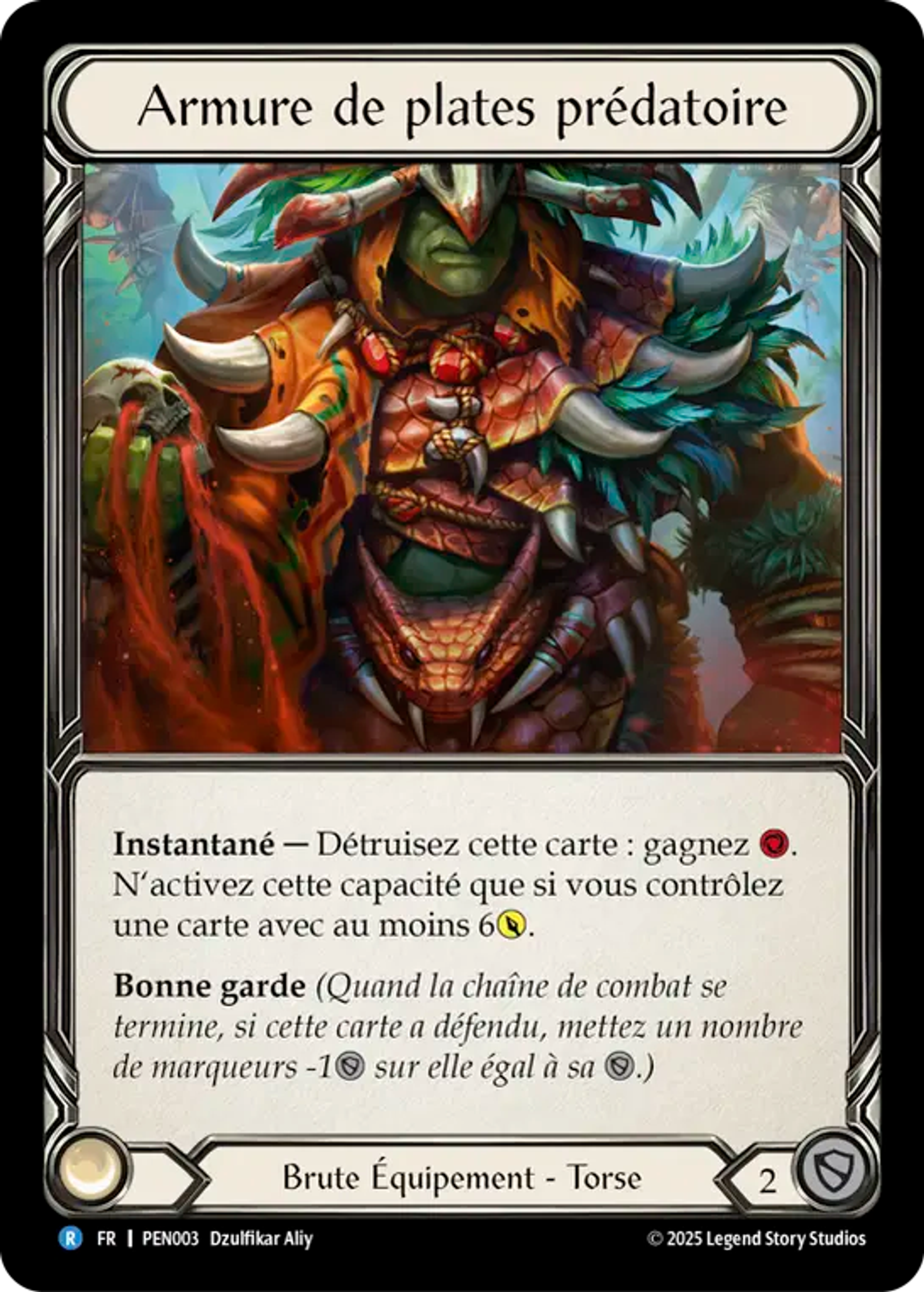 Armure de plates prédatoire — Compendium of Rathe — Flesh and Blood