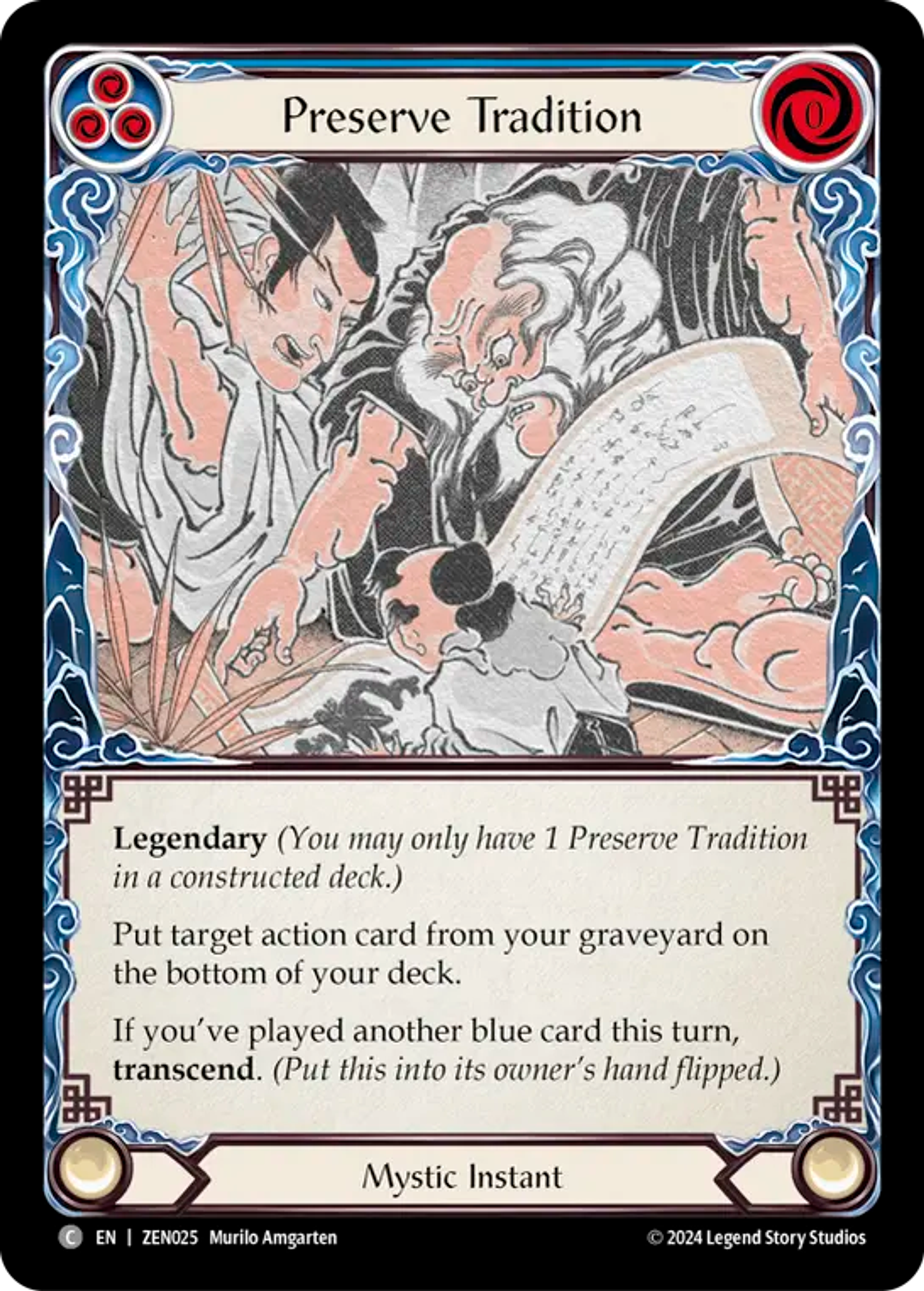 Preserve Tradition (Blue) — Zen - Blitz Deck — Flesh and Blood