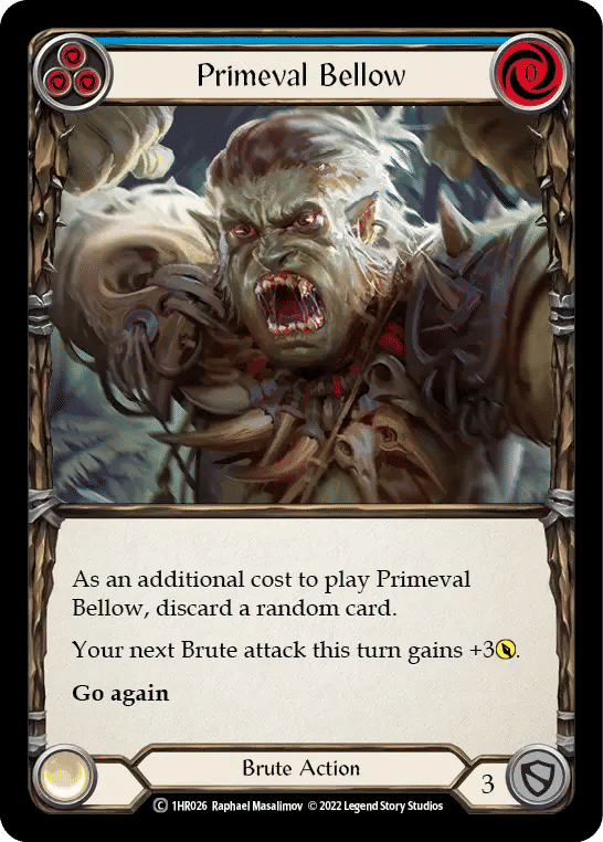 Primeval Bellow (Blue) — Rhinar - Blitz Deck — Flesh and Blood