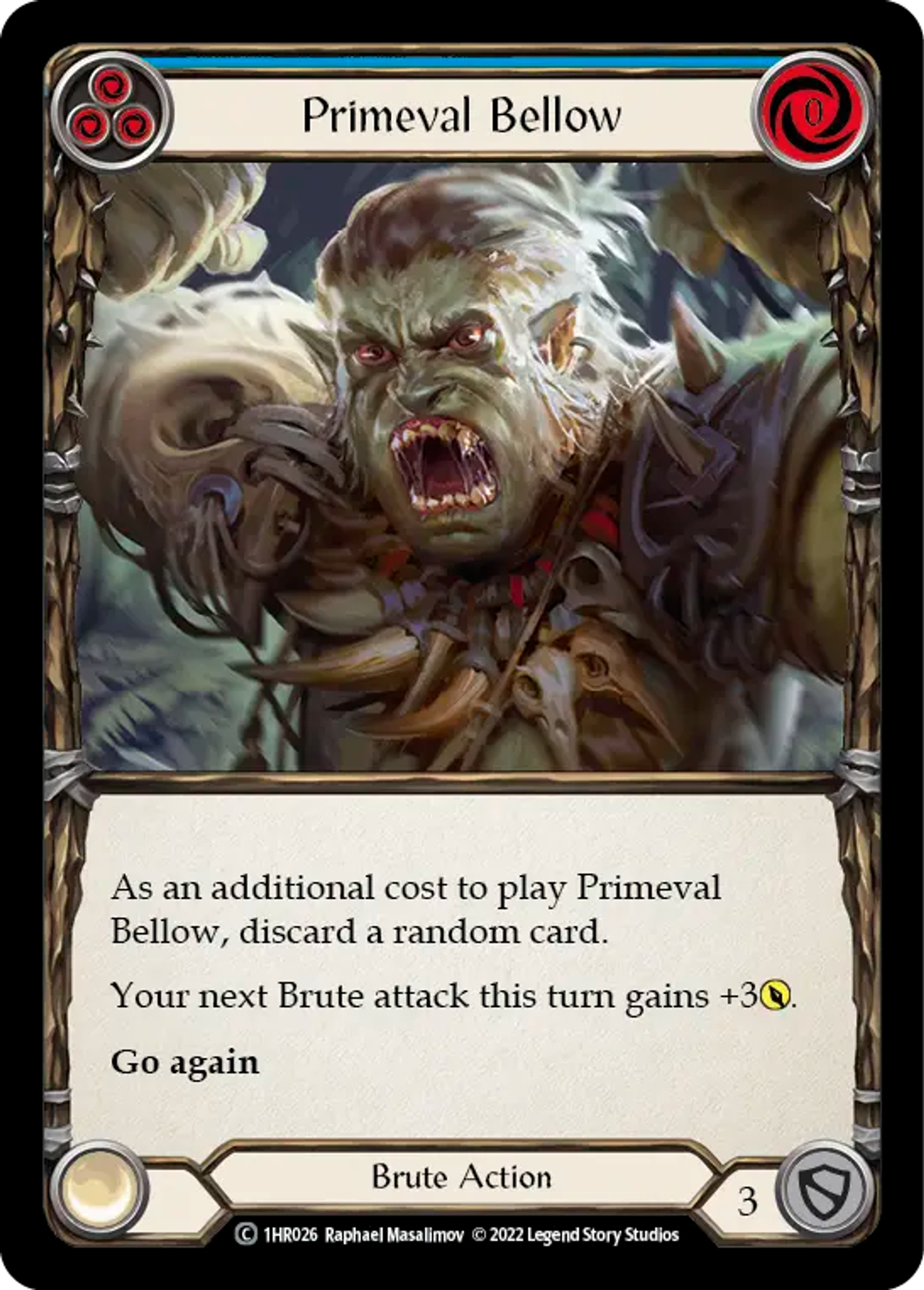 Primeval Bellow (Blue) — Rhinar - Blitz Deck — Flesh and Blood