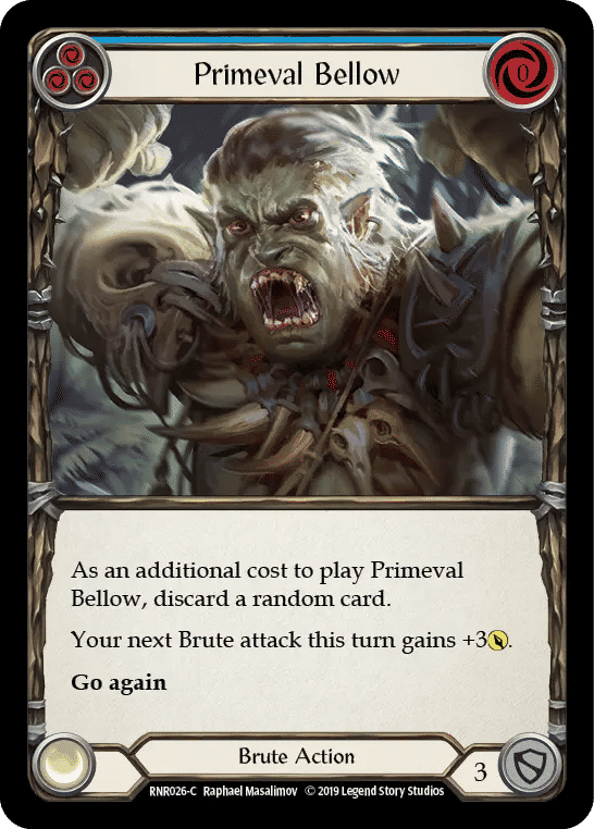 Primeval Bellow (Blue) — Rhinar, Reckless Rampage - Hero Deck — Flesh and Blood
