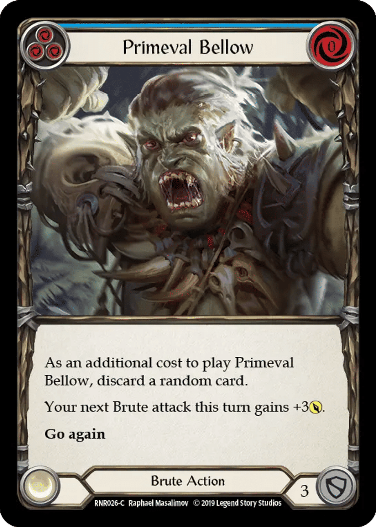 Primeval Bellow (Blue) from Rhinar, Reckless Rampage - Hero Deck - Flesh and Blood