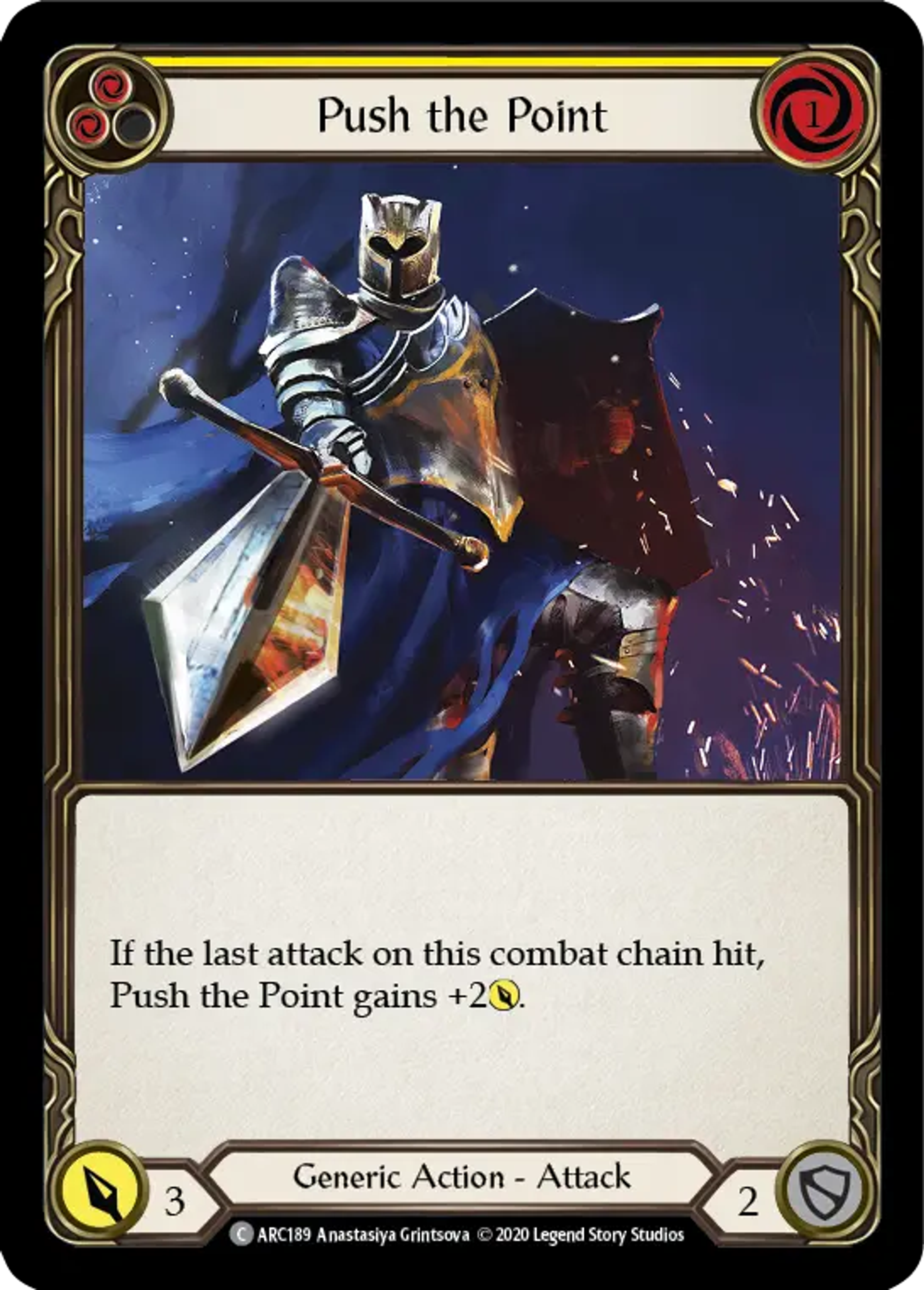 Push the Point (Yellow) — Arcane Rising - Unlimited — Flesh and Blood