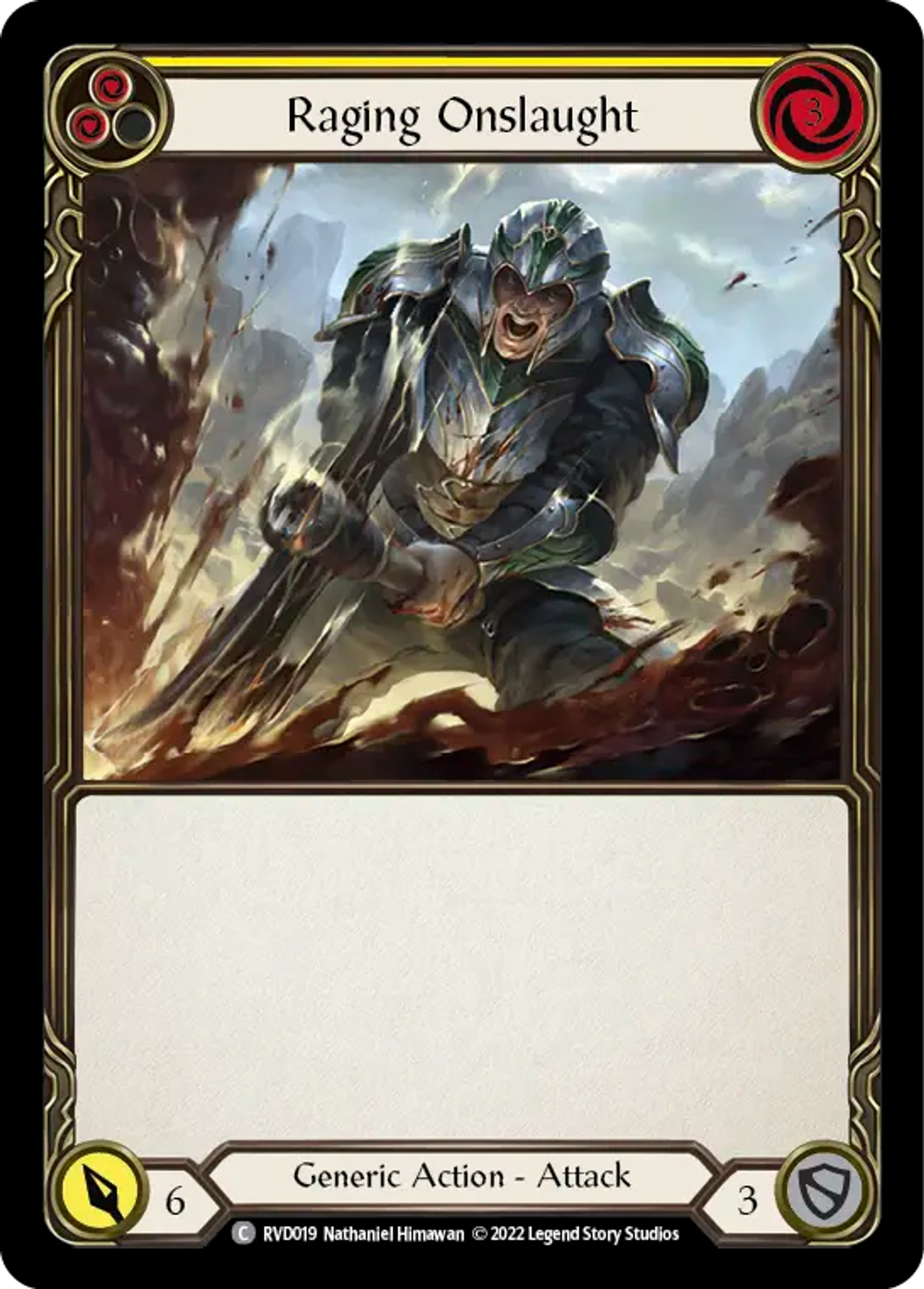 Raging Onslaught (Yellow) — Classic Battles: Rhinar vs Dorinthea — Flesh and Blood