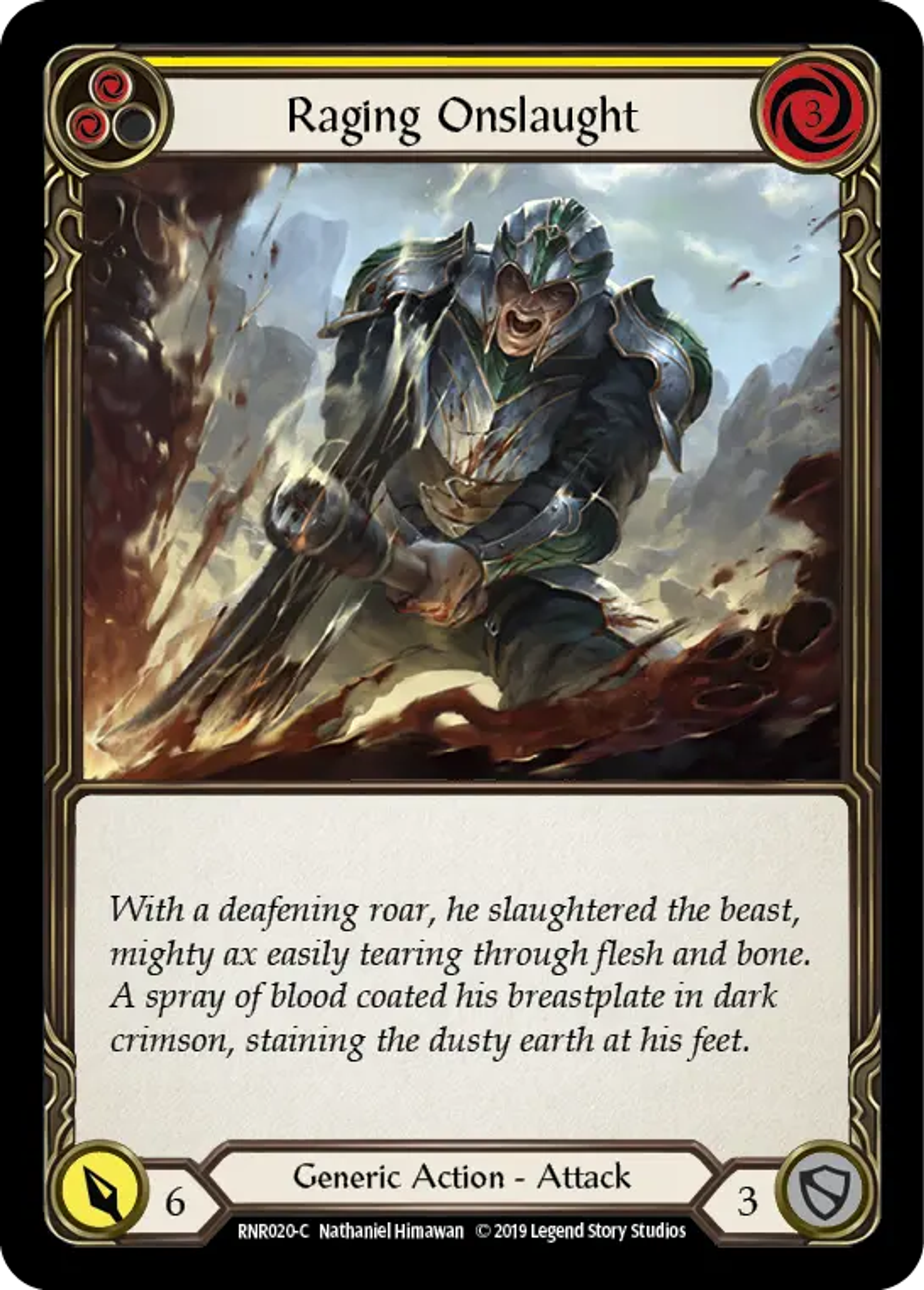 Raging Onslaught (Yellow) — Rhinar, Reckless Rampage - Hero Deck — Flesh and Blood