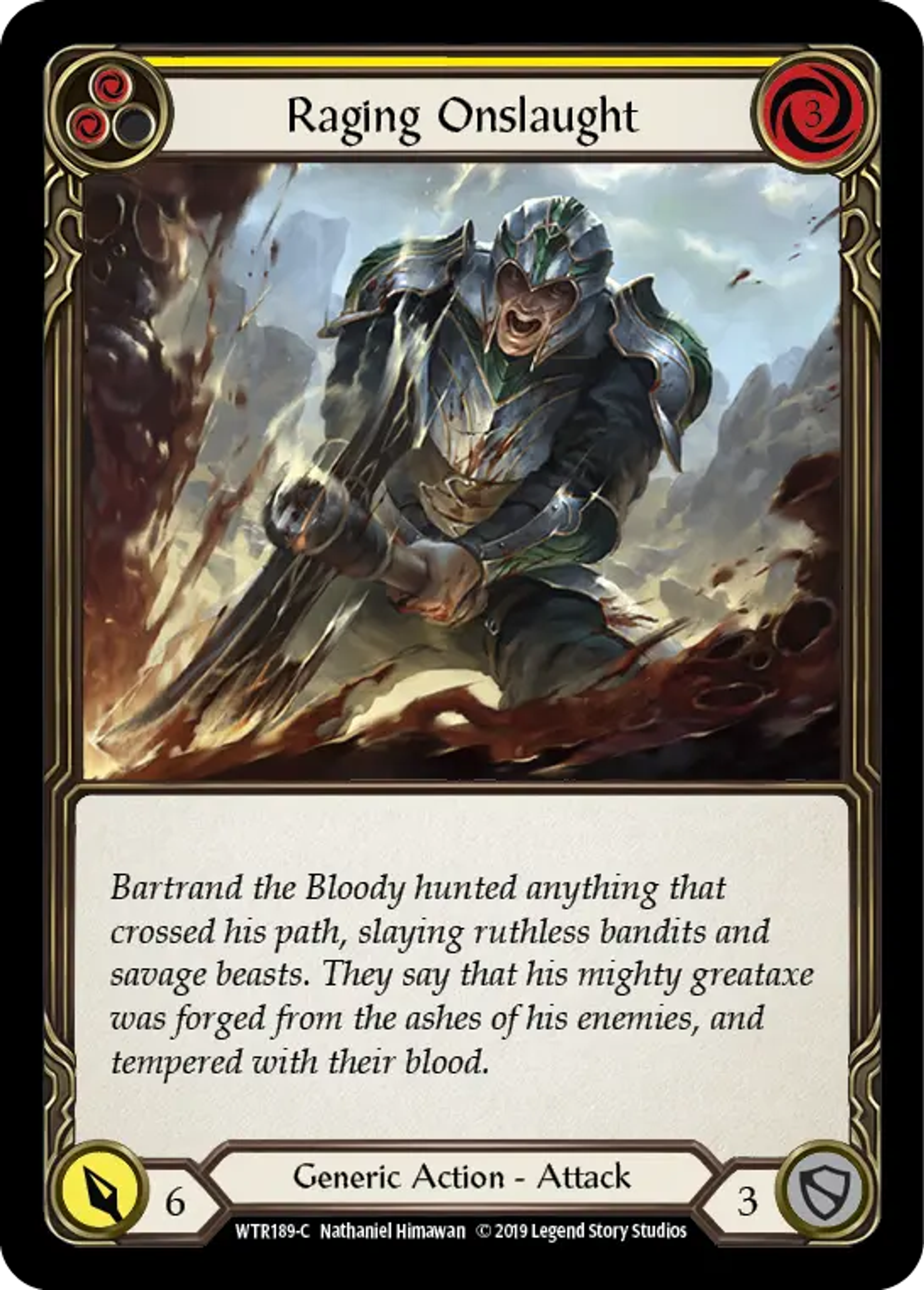 Raging Onslaught (Yellow) — Welcome to Rathe — Flesh and Blood