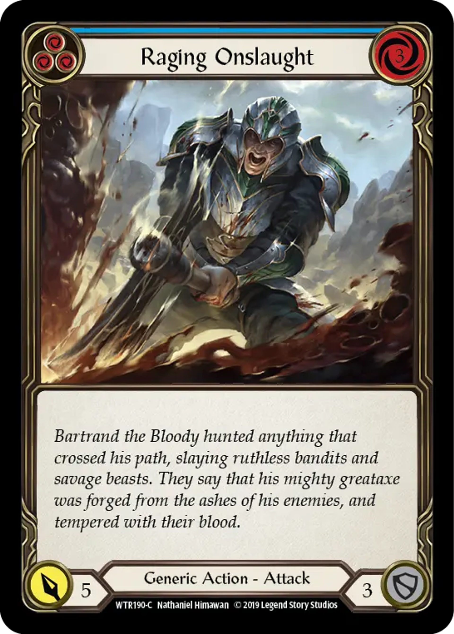 Raging Onslaught (Blue) — Welcome to Rathe — Flesh and Blood