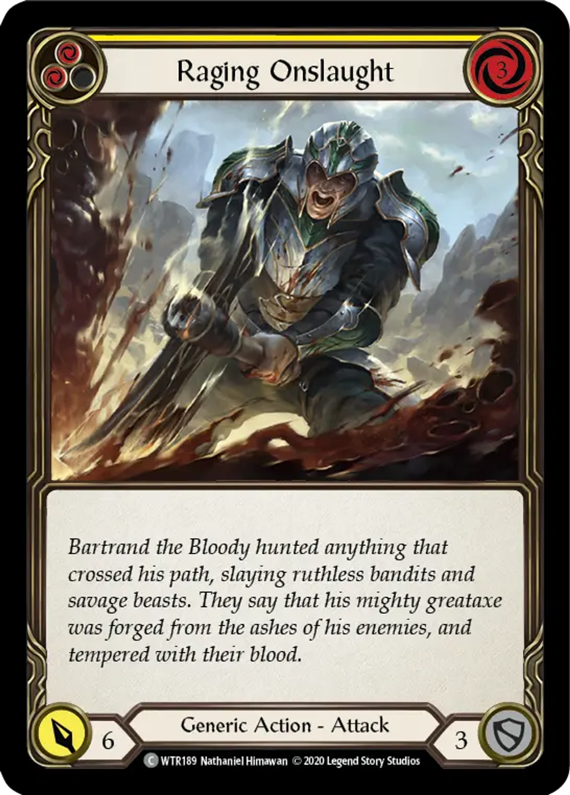 Raging Onslaught (Yellow) — Welcome to Rathe - Unlimited — Flesh and Blood