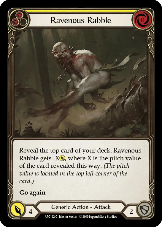 Ravenous Rabble (Yellow) — Arcane Rising — Flesh and Blood