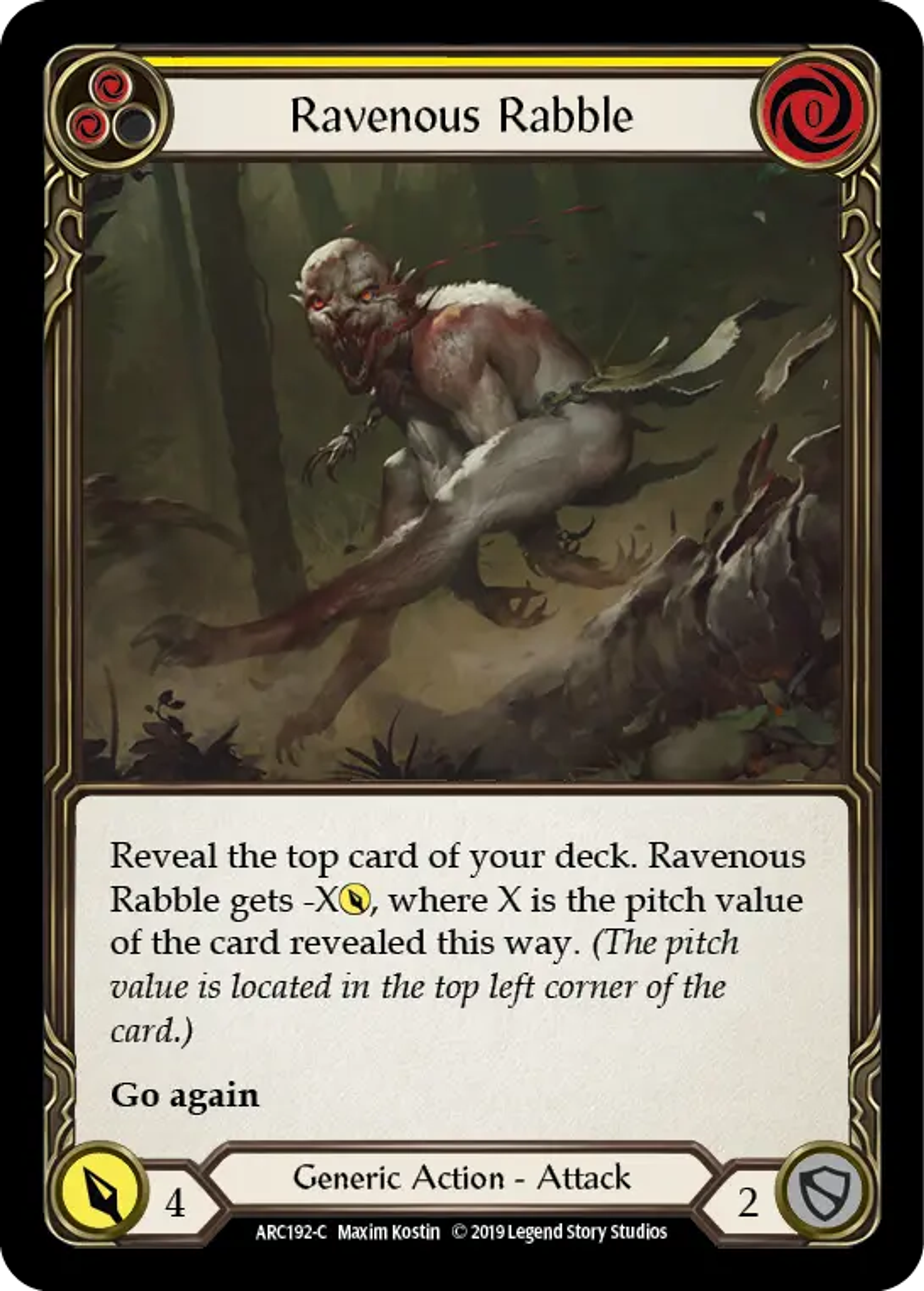 Ravenous Rabble (Yellow) — Arcane Rising — Flesh and Blood