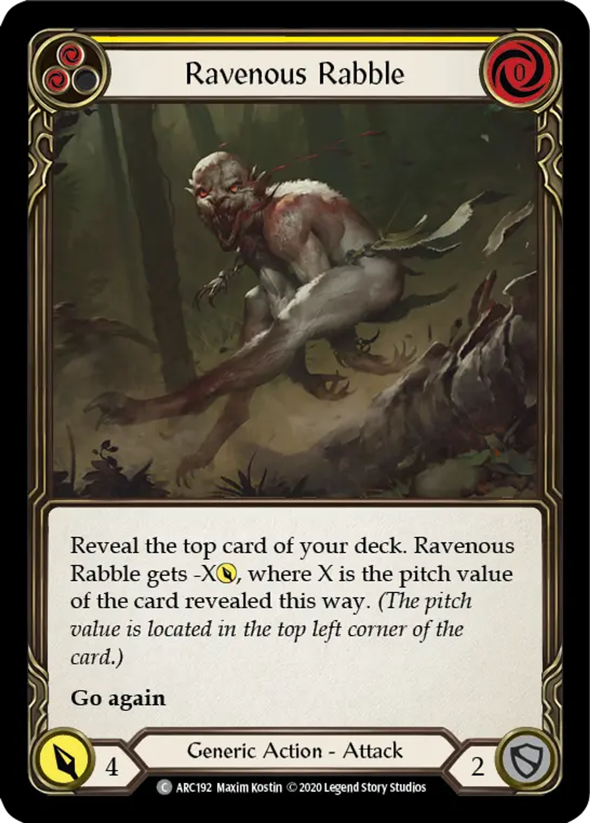 Ravenous Rabble (Yellow) — Arcane Rising - Unlimited — Flesh and Blood