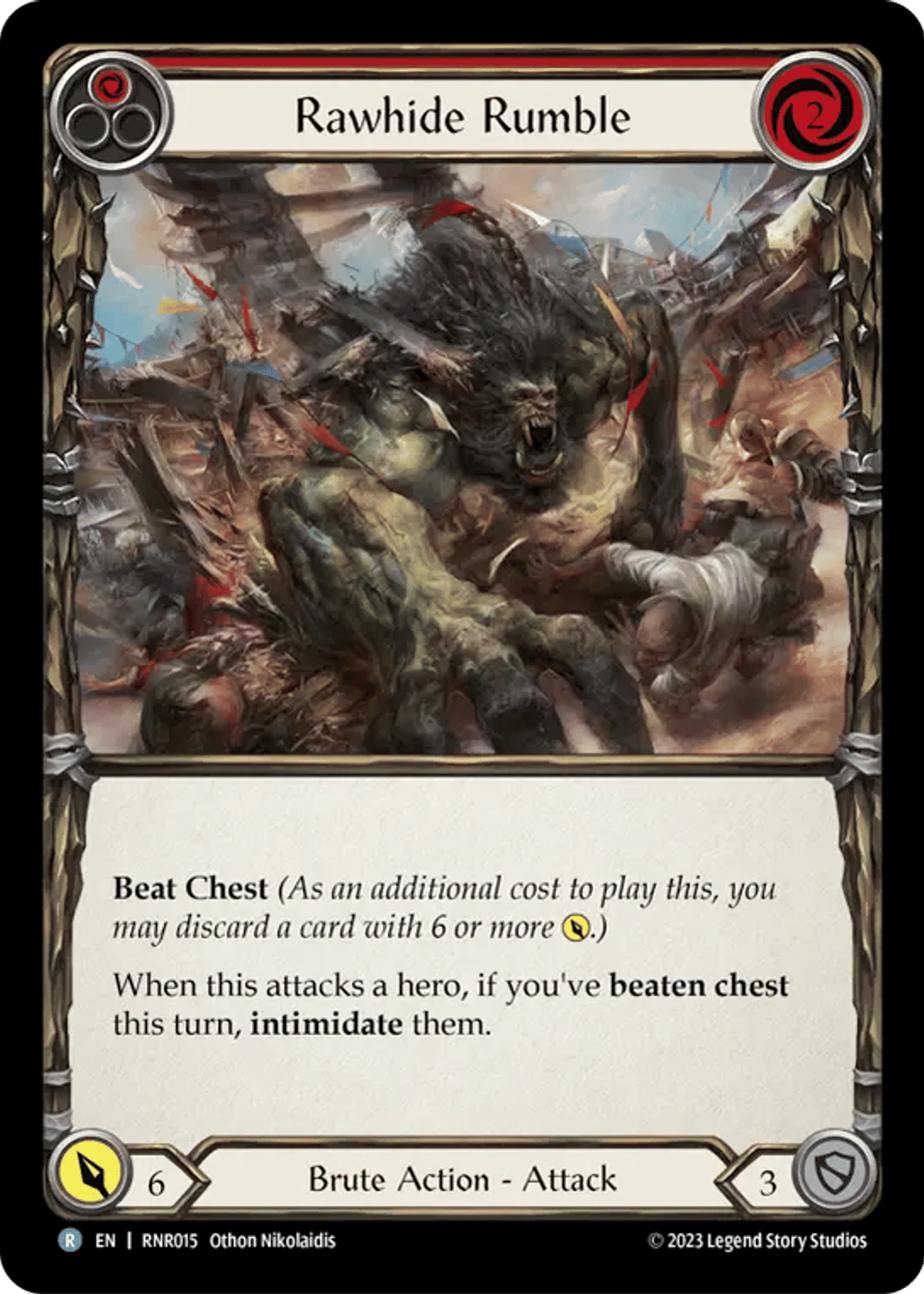 Rawhide Rumble (Red) from Rhinar - Heavy Hitters Blitz Deck - Flesh and Blood