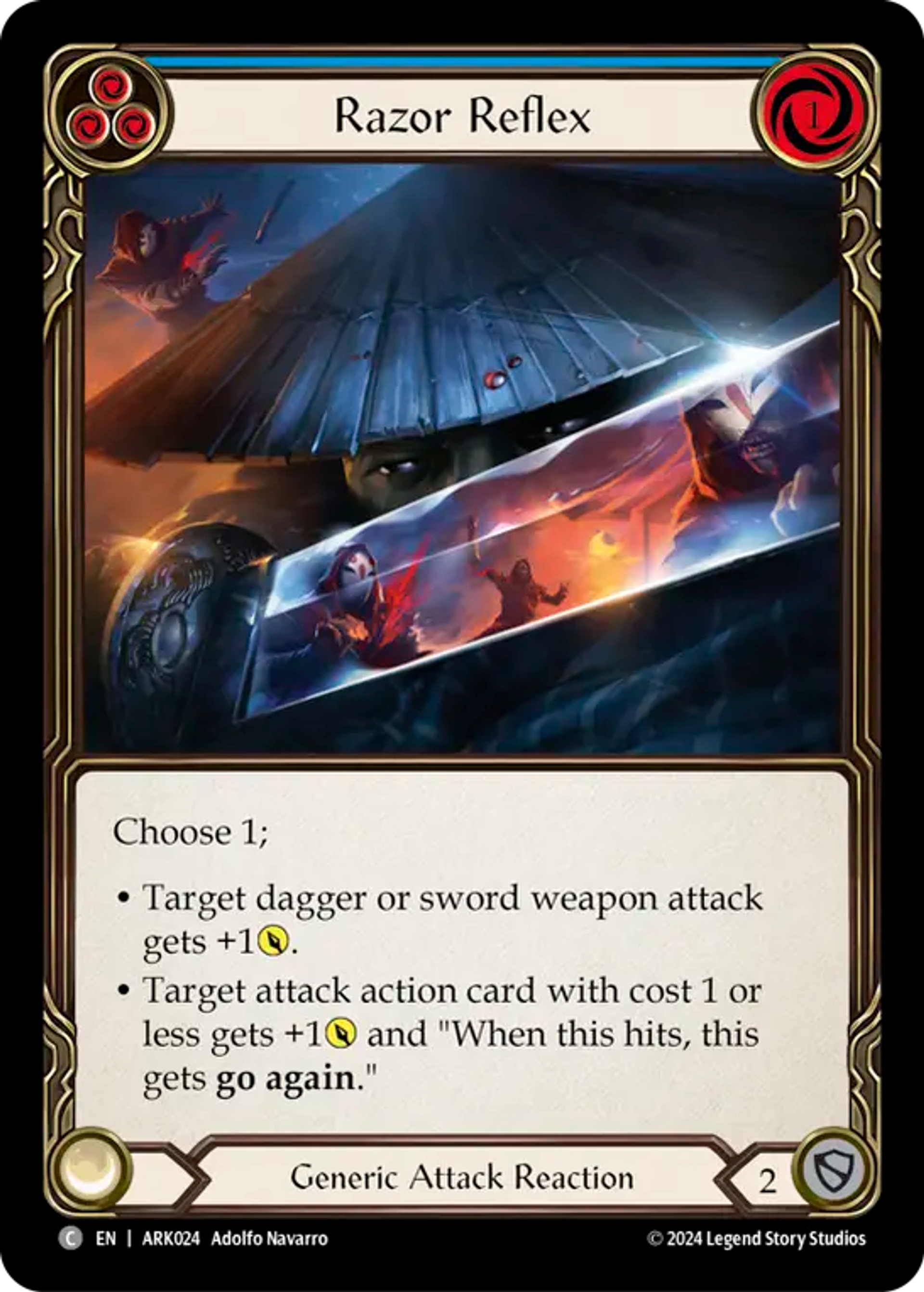 Razor Reflex (Blue) — The Hunted Blitz Deck - Arakni — Flesh and Blood