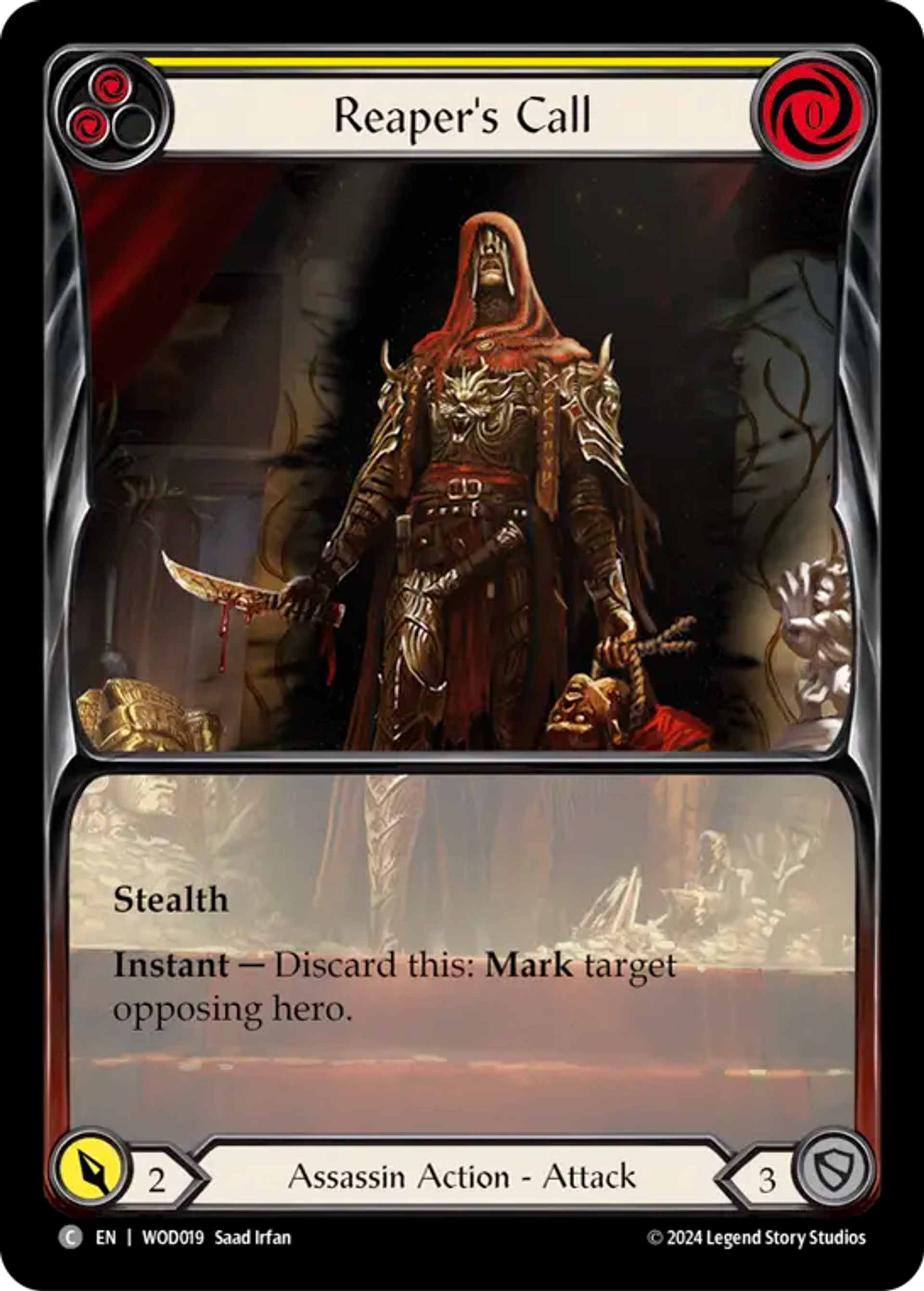 Reaper's Call (Yellow) — The Hunted Blitz Deck - Arakni, Web of Deceit — Flesh and Blood