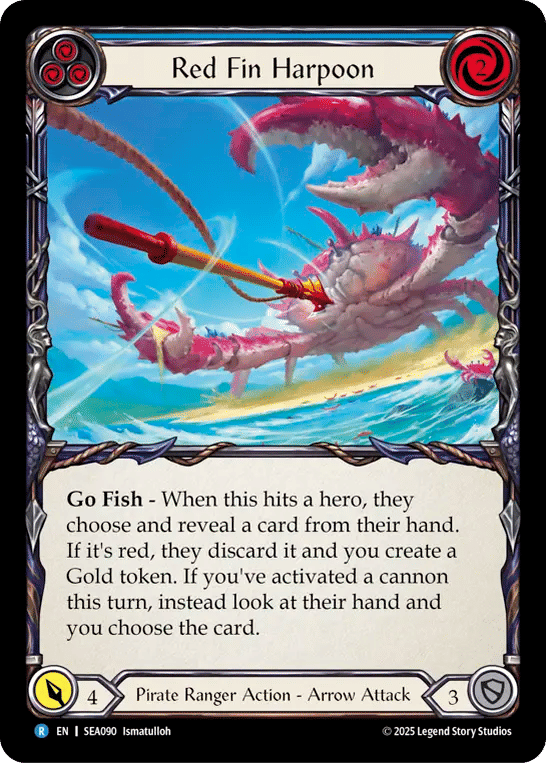 Red Fin Harpoon (Blue) — High Seas — Flesh and Blood