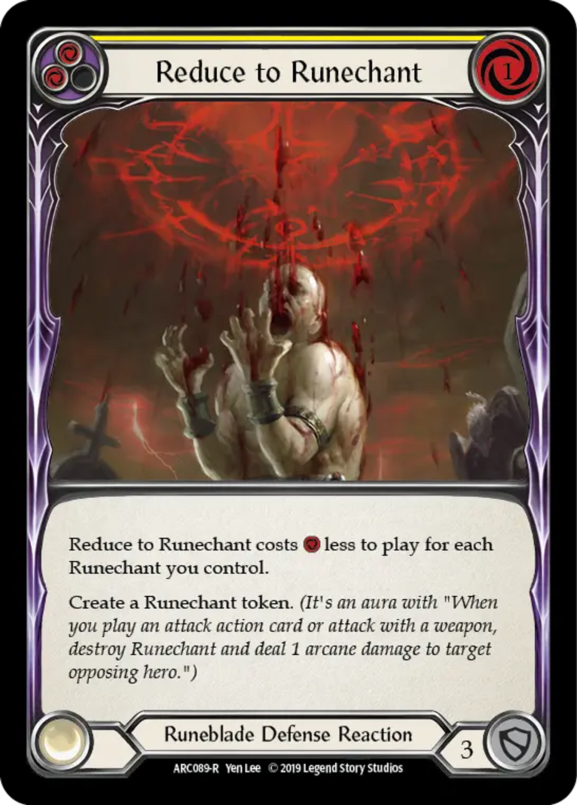 Reduce to Runechant (Yellow) — Arcane Rising — Flesh and Blood