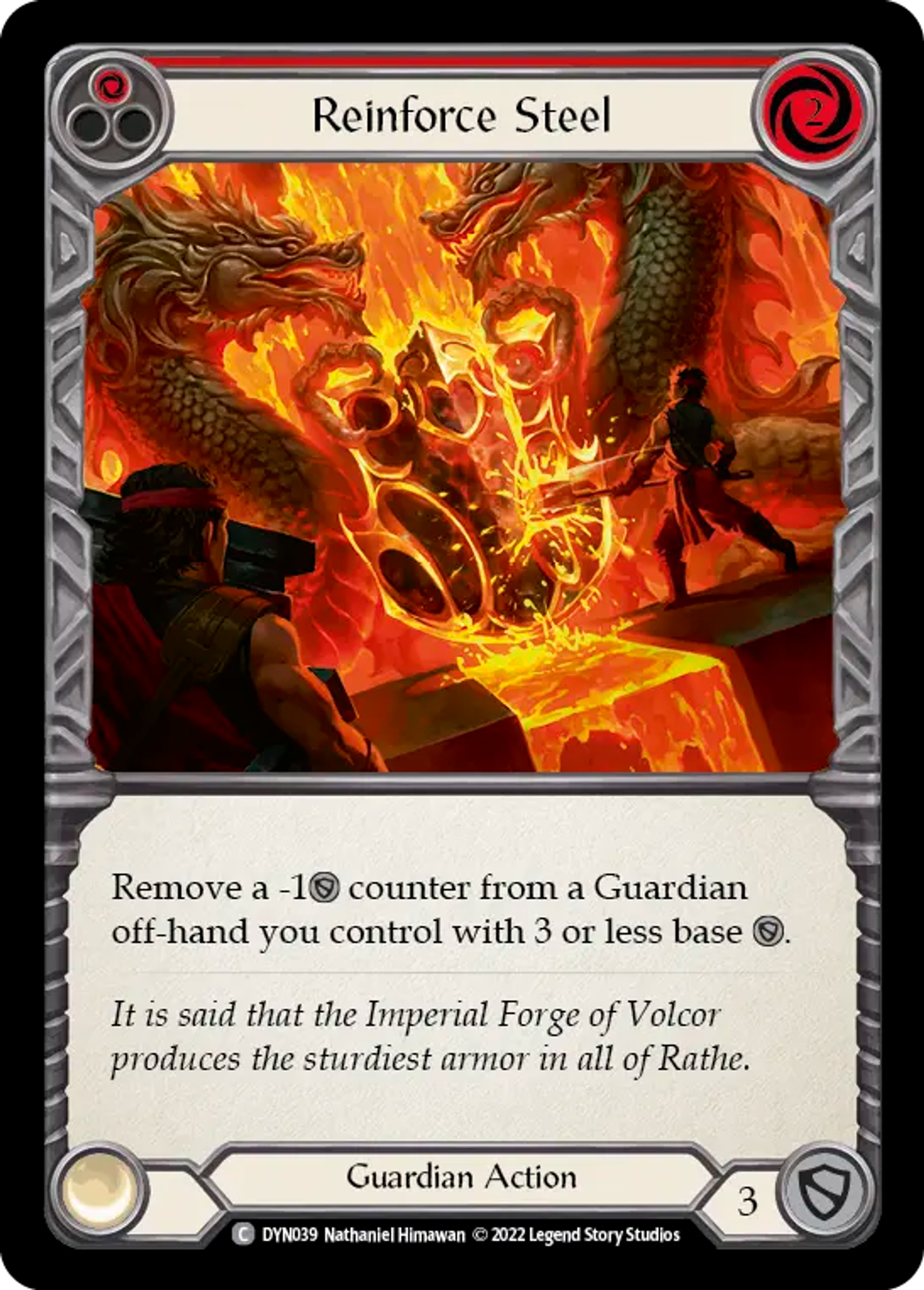 Reinforce Steel (Red) — Dynasty — Flesh and Blood