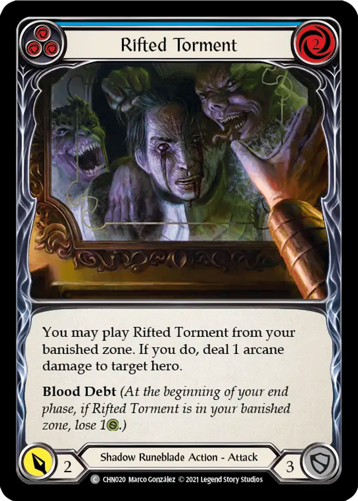 Rifted Torment (Blue) from Chane - Blitz Deck - Flesh and Blood