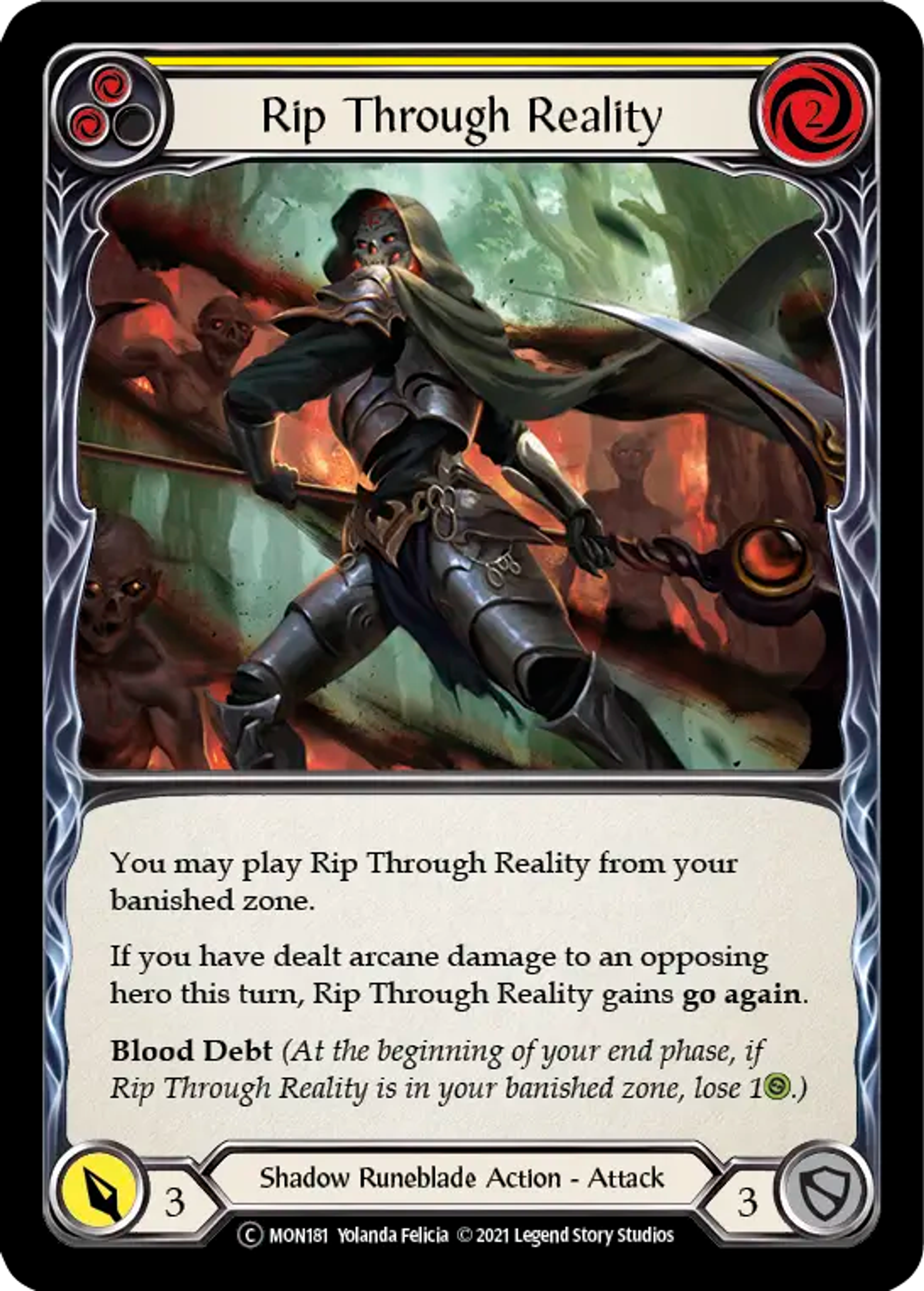 Rip Through Reality (Yellow) — Monarch - Unlimited — Flesh and Blood
