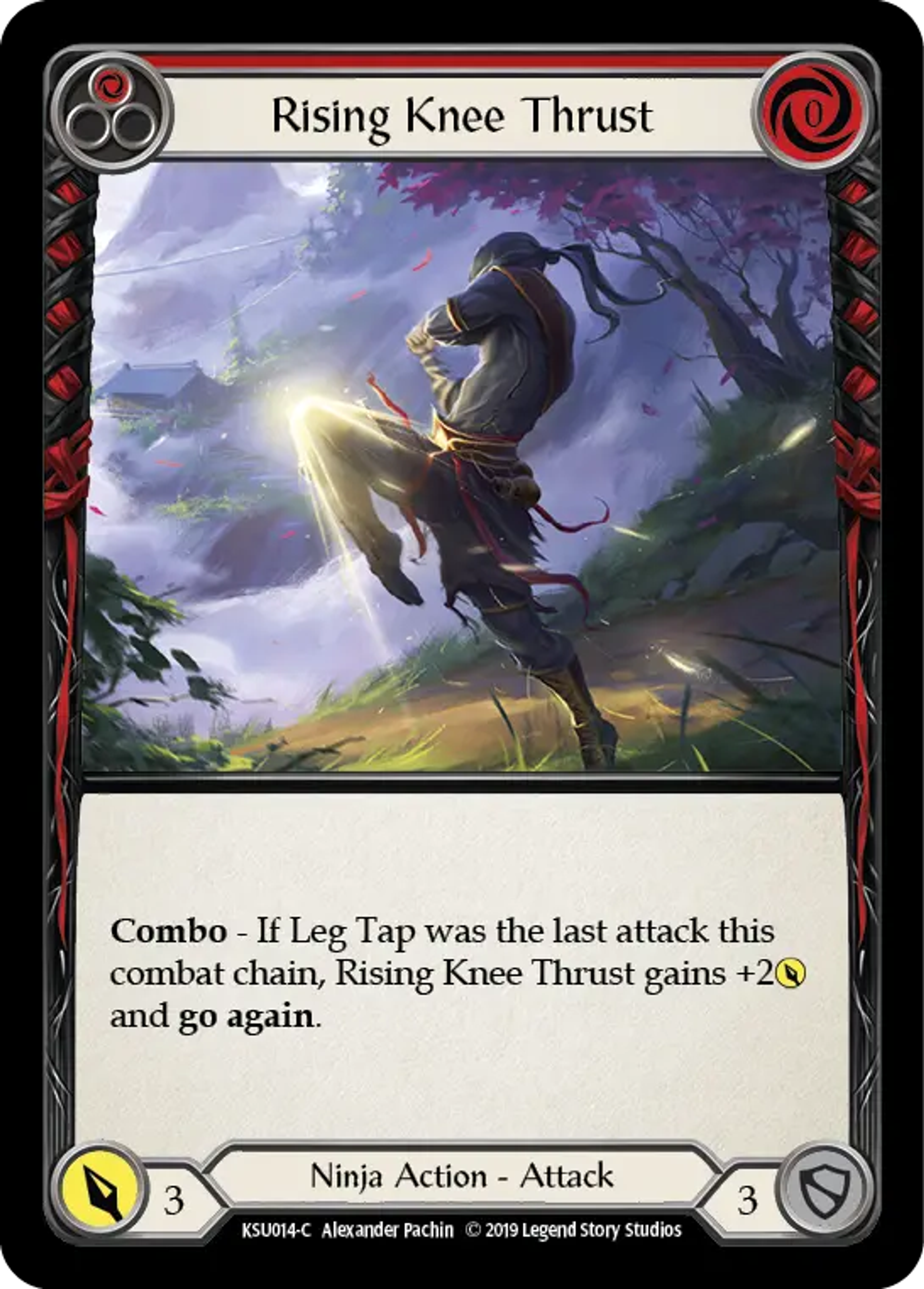 Rising Knee Thrust (Red) — Katsu, the Wanderer - Hero Deck — Flesh and Blood