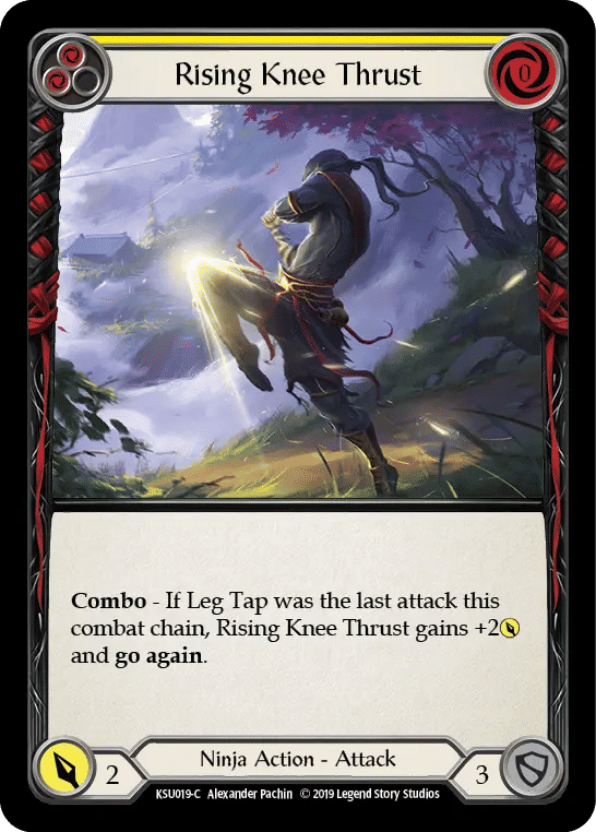 Rising Knee Thrust (Yellow) — Katsu, the Wanderer - Hero Deck — Flesh and Blood