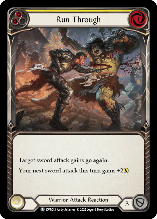 Run Through (Yellow) — Classic Battles: Rhinar vs Dorinthea — Flesh and Blood