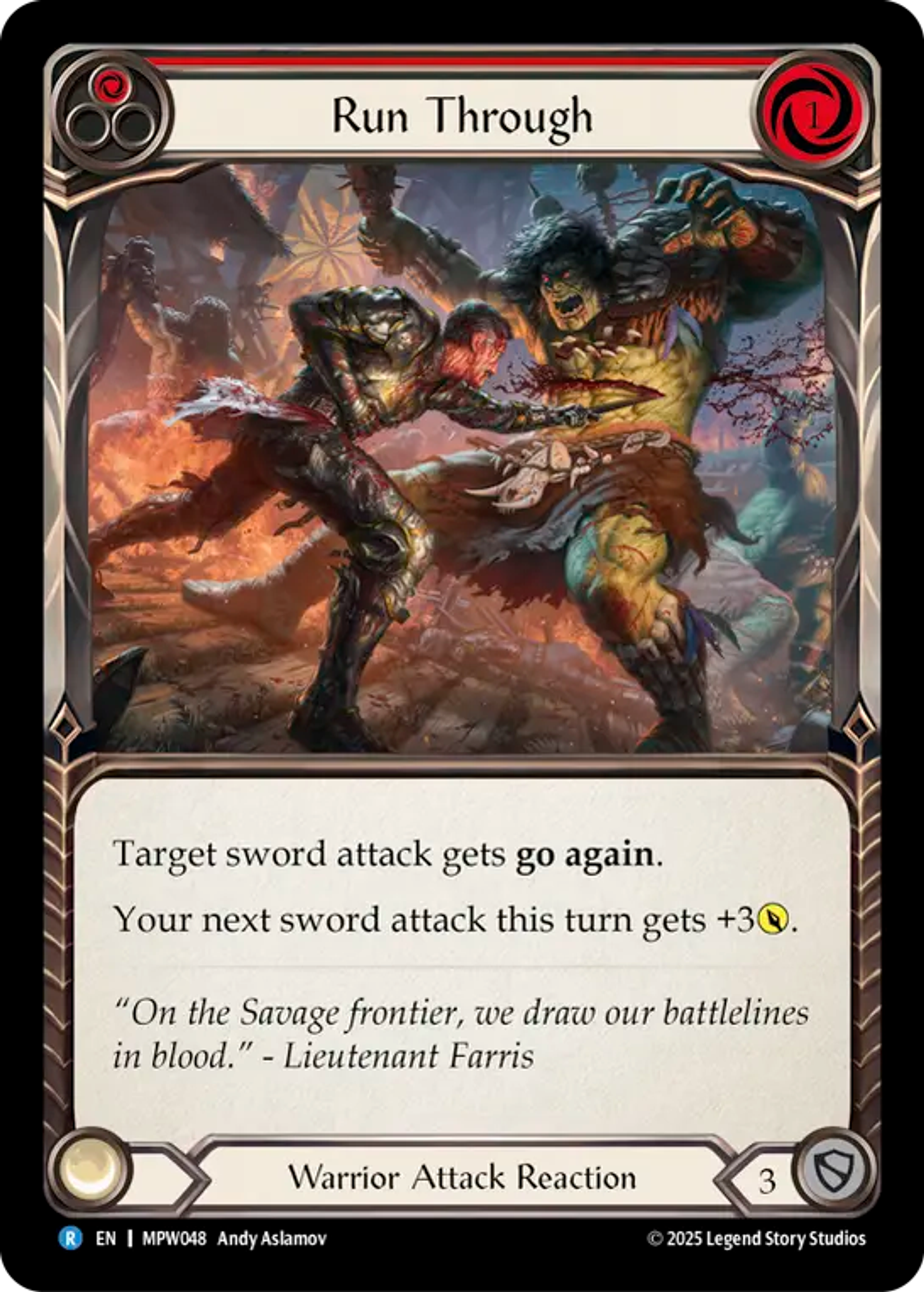 Run Through (Red) — Mastery Pack Warrior — Flesh and Blood