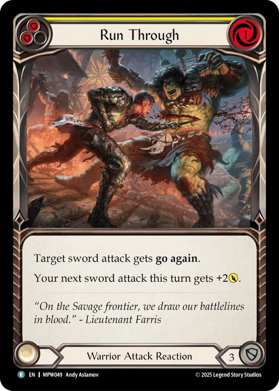 Run Through (Yellow) — Mastery Pack Warrior — Flesh and Blood