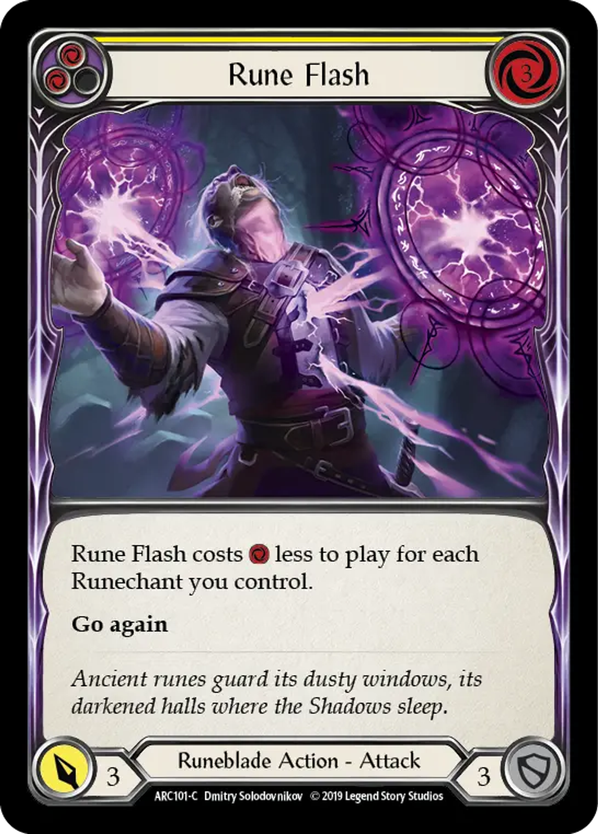 Rune Flash (Yellow) — Arcane Rising — Flesh and Blood