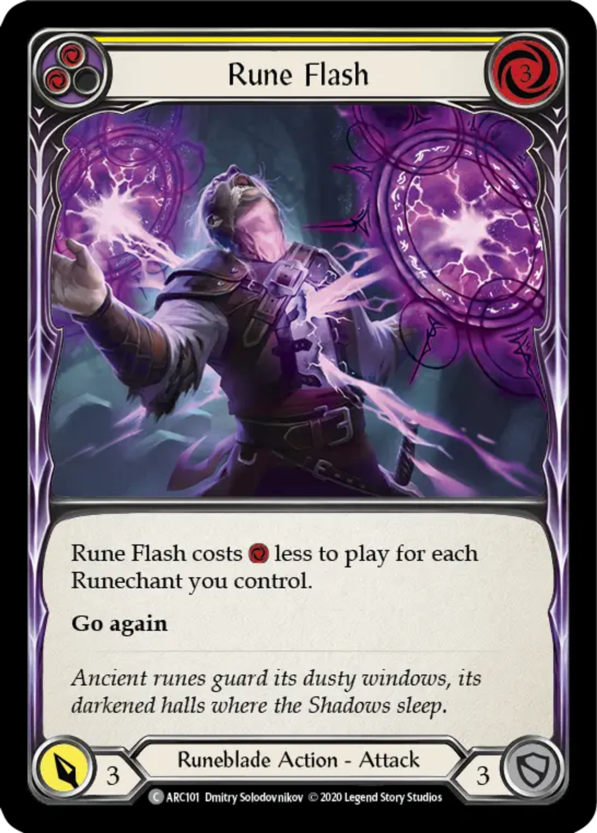 Rune Flash (Yellow) — Arcane Rising - Unlimited — Flesh and Blood