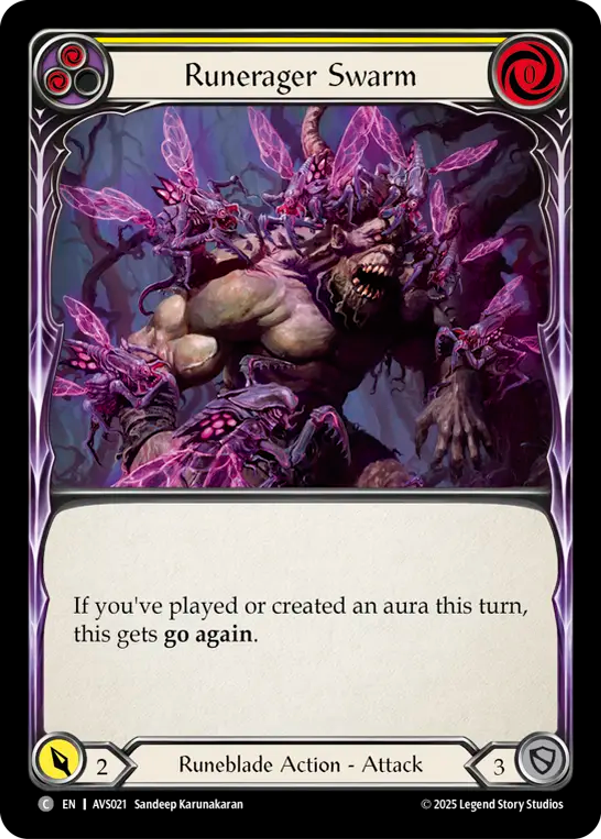 Runerager Swarm (Yellow) — Armory Deck Legends - Viserai, Rune Blood — Flesh and Blood